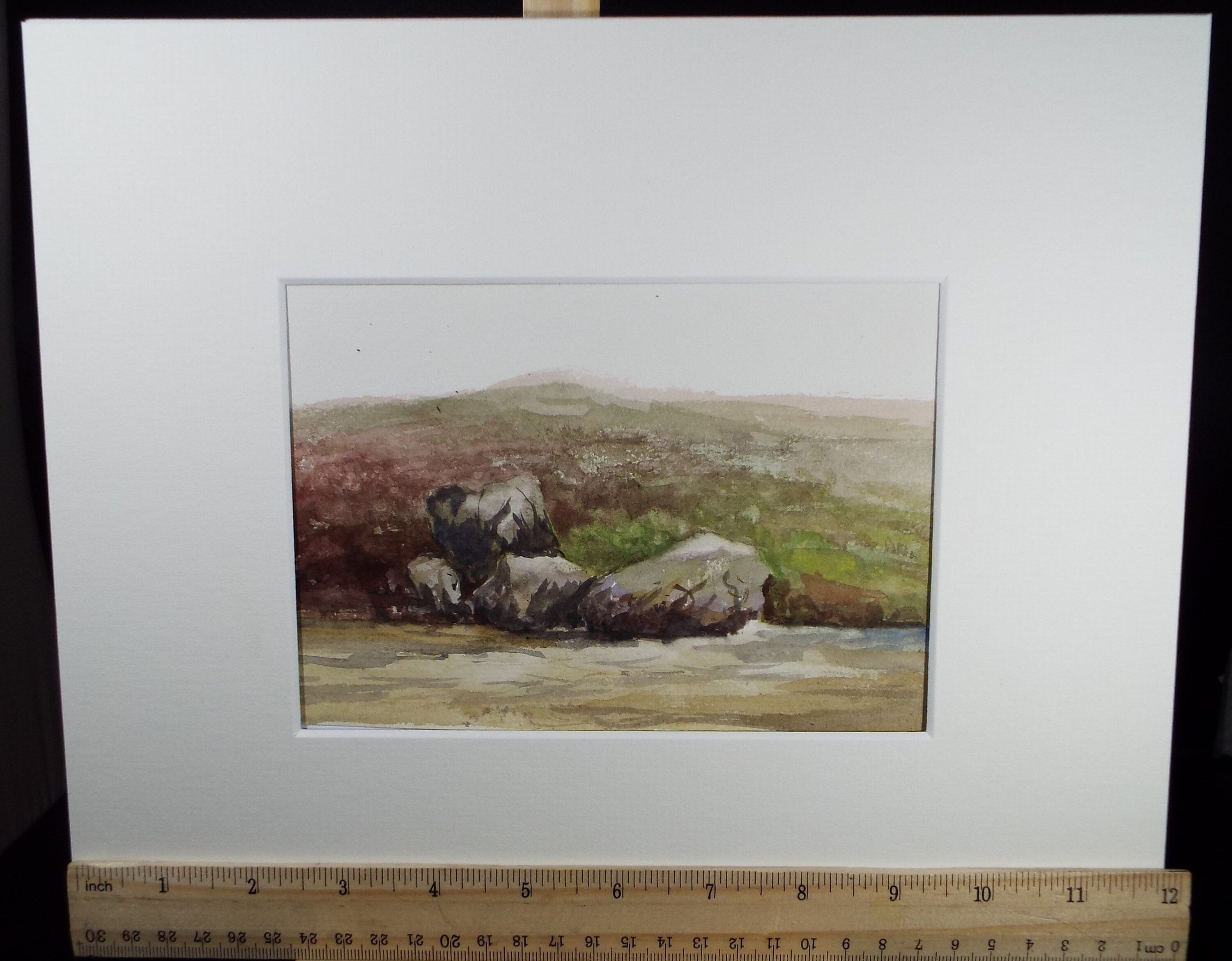 Original Watercolour Sketch, 'Rocks by a Highland Stream', c1910, Unknown Artist