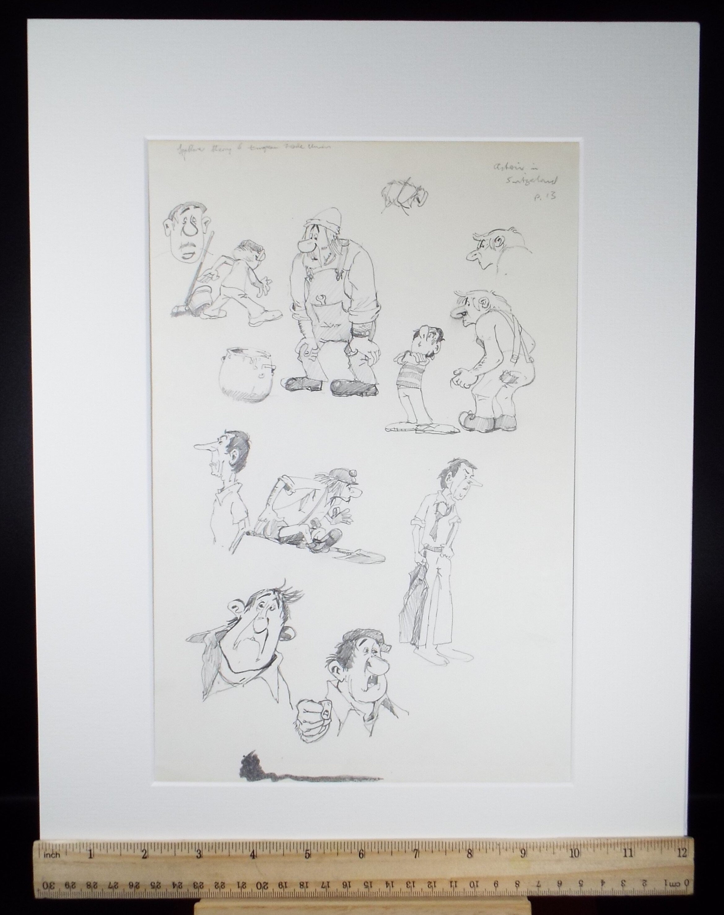 Original Pencil drawing, 'Cartoon Studies', Circa 1980's, Allen T. Adam (b.1953)