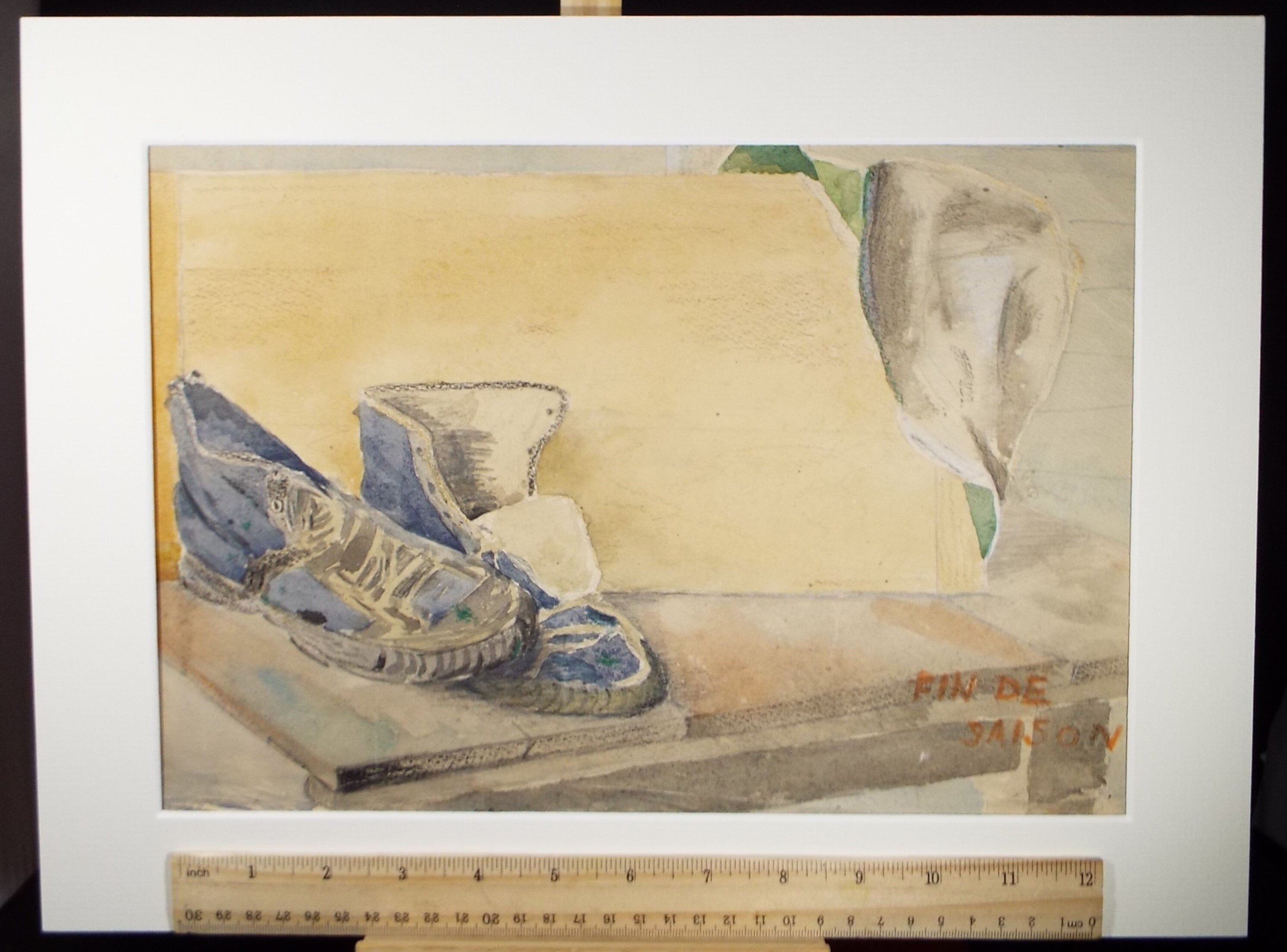 Original Watercolour ,'Still Life of Boots', Attr. William Walls 1860-1942 ARSA, RSW, RSA, circa 1930