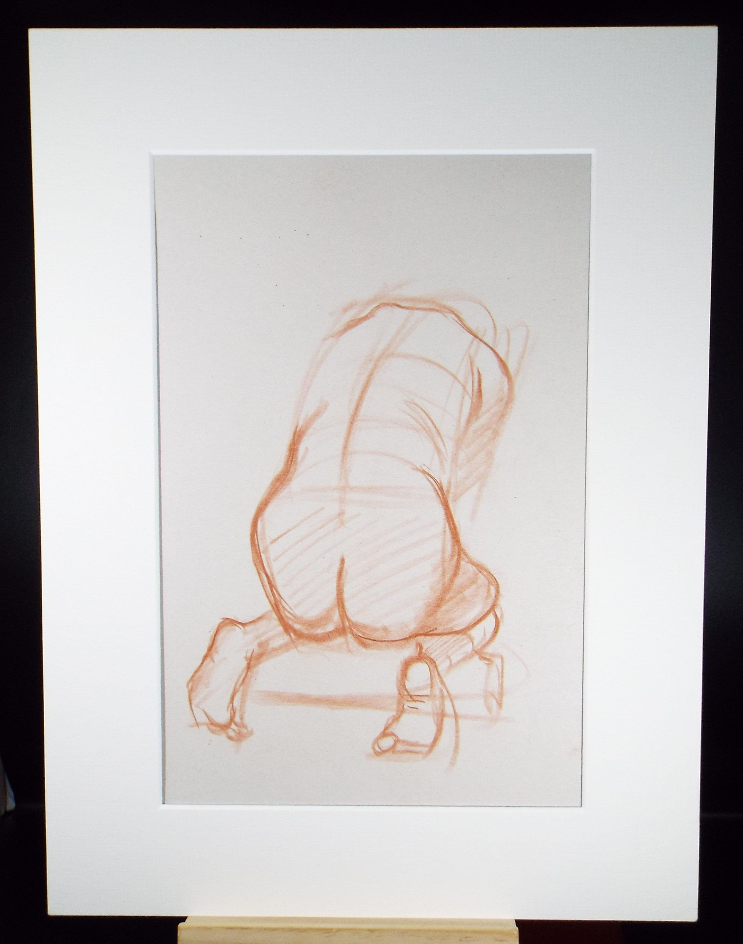 Original Pastel Sketch,'Nude Figure from rear',Richard Bazley b1962, Circa 1980's