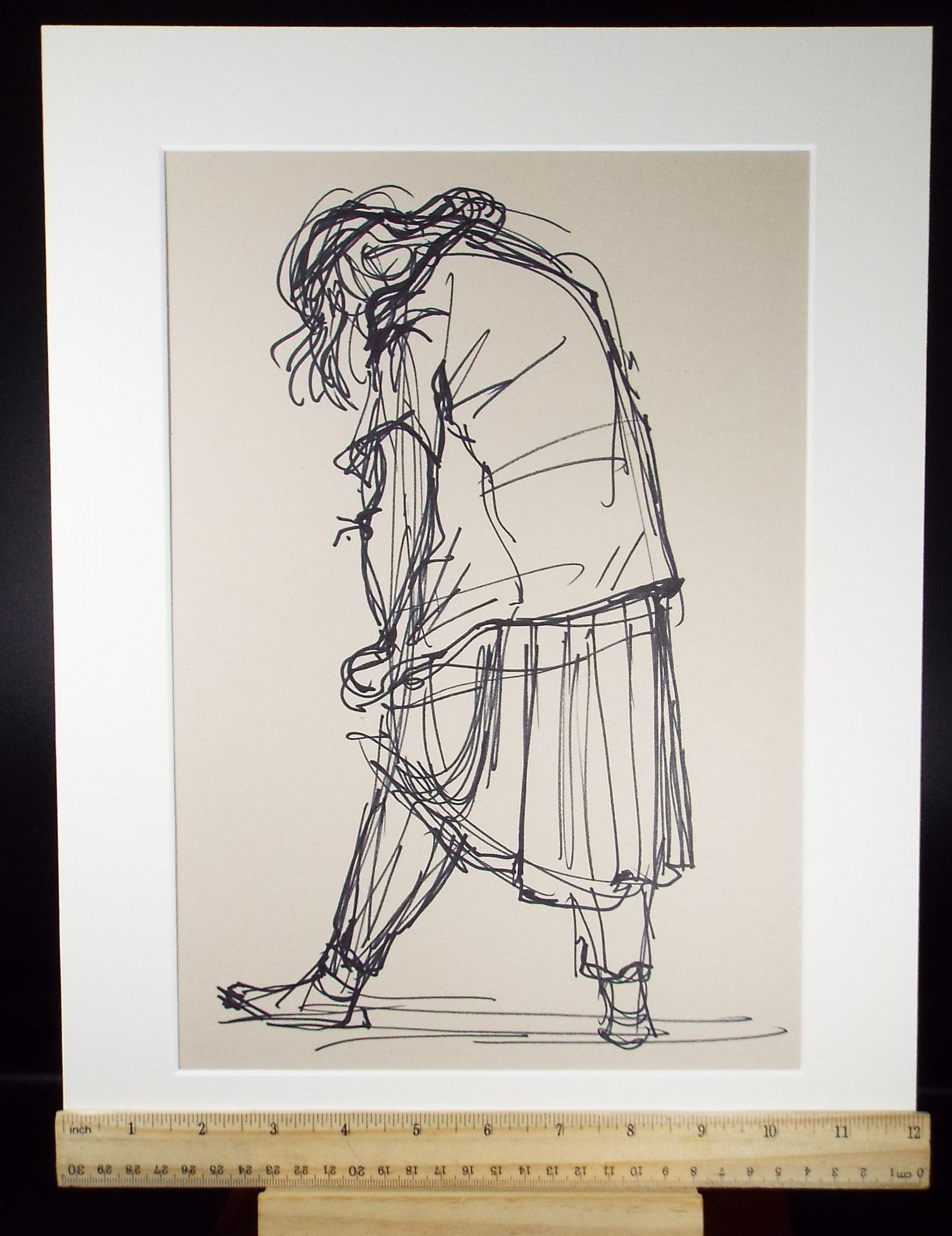 Original Pen & Ink Sketch,'Woman From Rear',Richard Bazley b1962, Circa 1980's