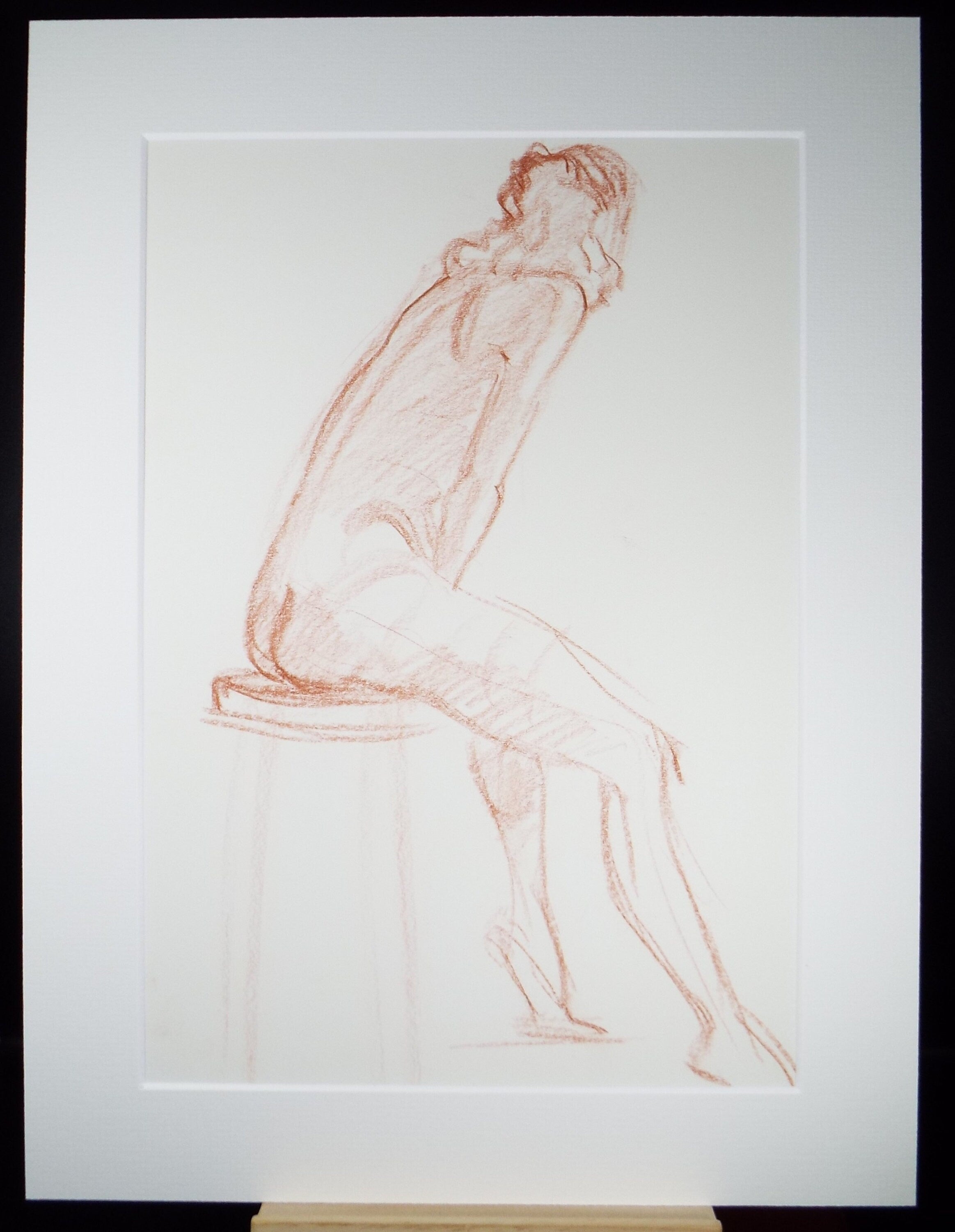 Original Pastel Sketch,'Seated figure',Richard Bazley b1962, Circa 1980's