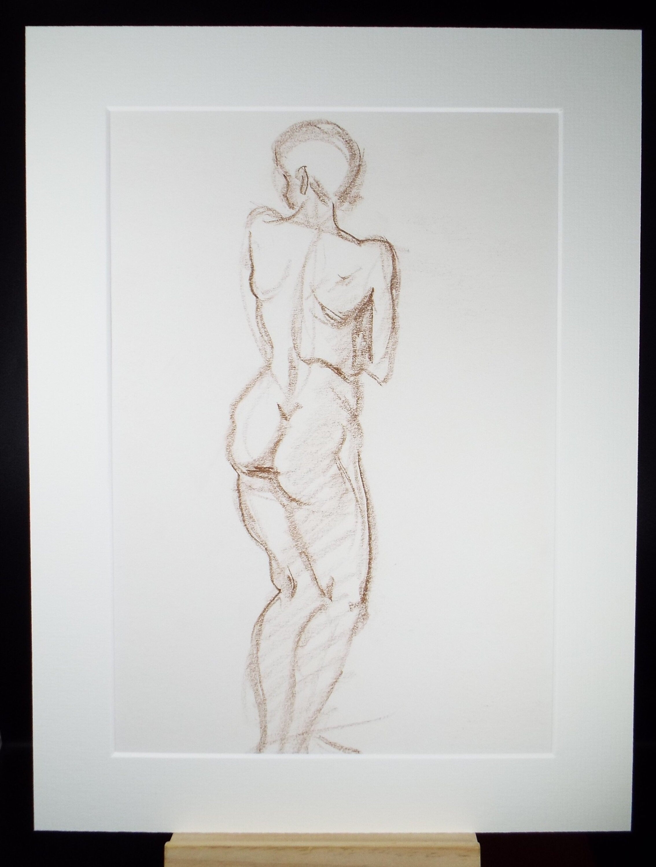 Original Pastel Sketch,'Standing Nude from Rear',Richard Bazley b1962, Circa 1980's