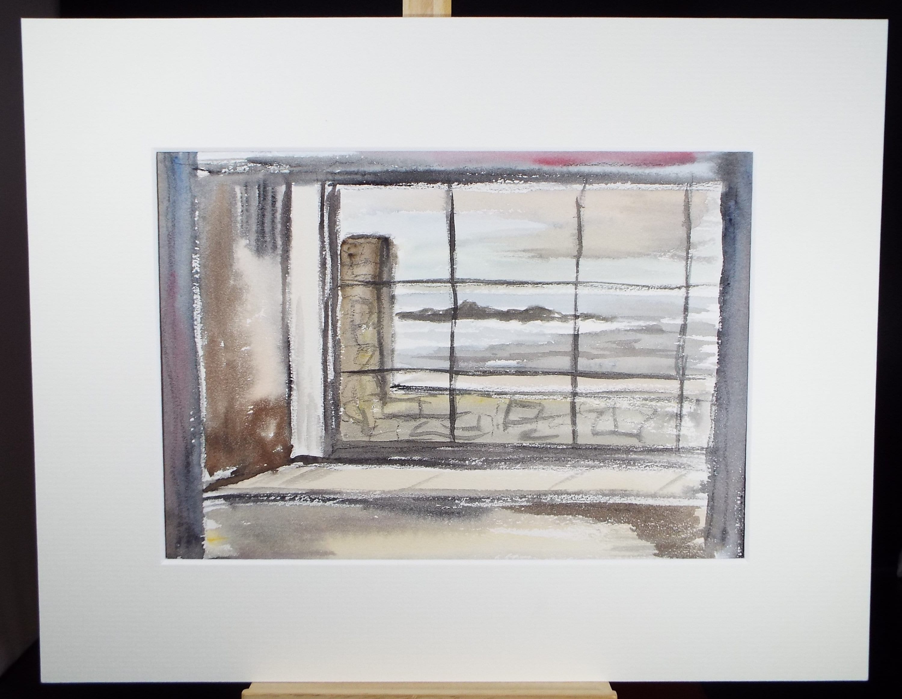 Original Watercolour, 'Through a Window - St Ives', Circa 1950's , Harry Ousey (1915-1985)