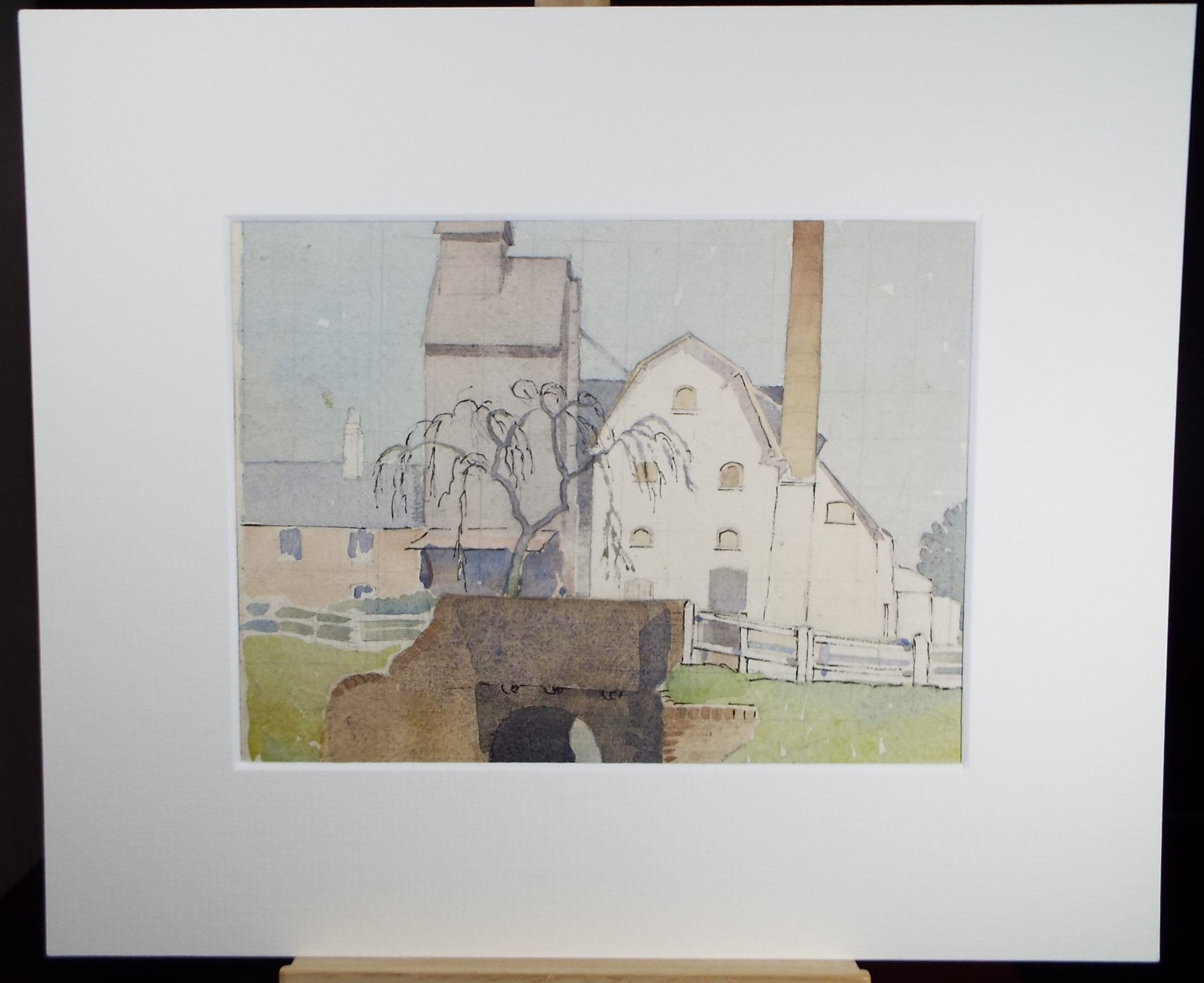 Original Watercolour, 'Brewery Buildings' - Mid 20th Century, Artist Unknown