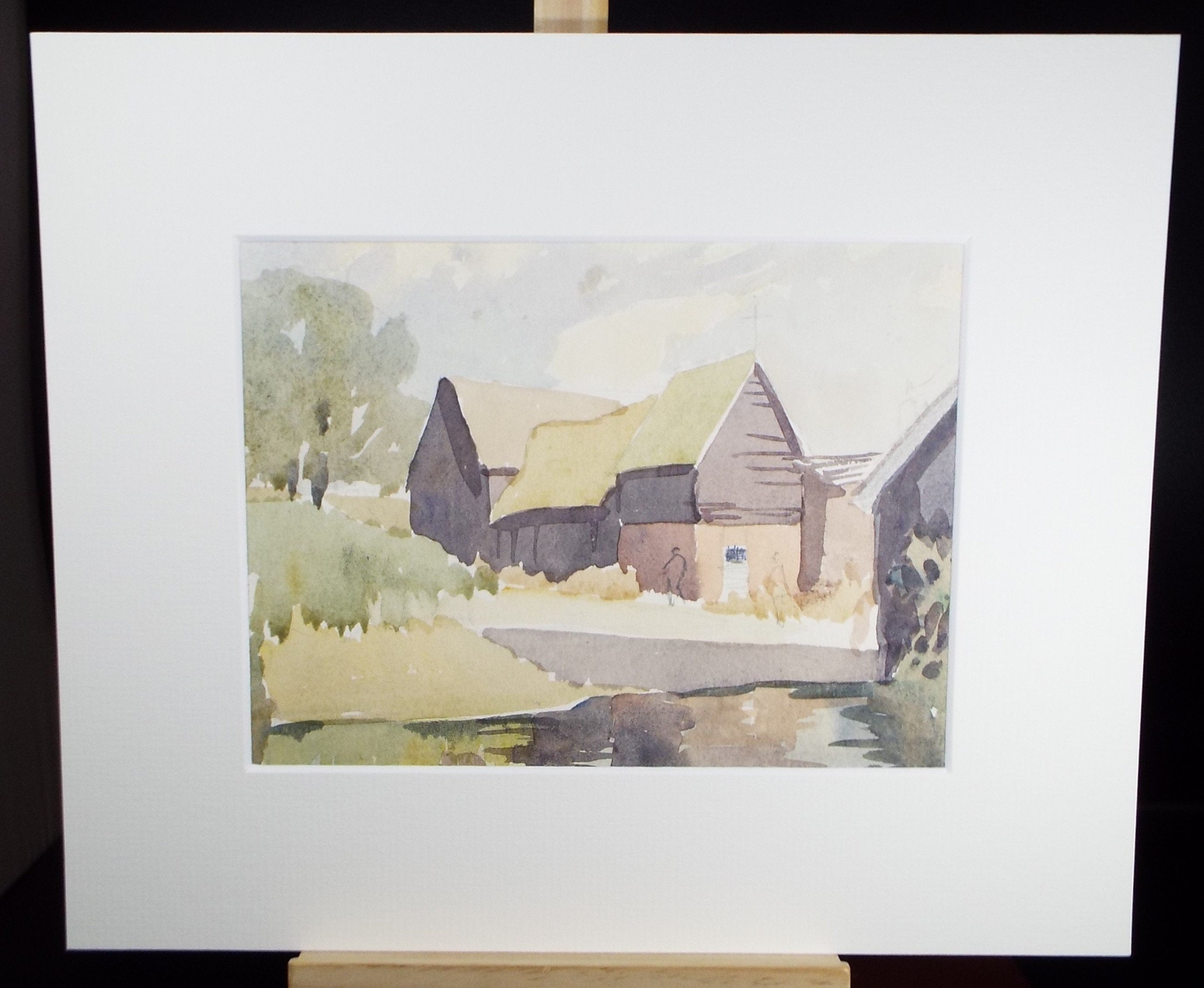 Original Watercolour, 'The Barn', Circa 1960's , Artist Unknown