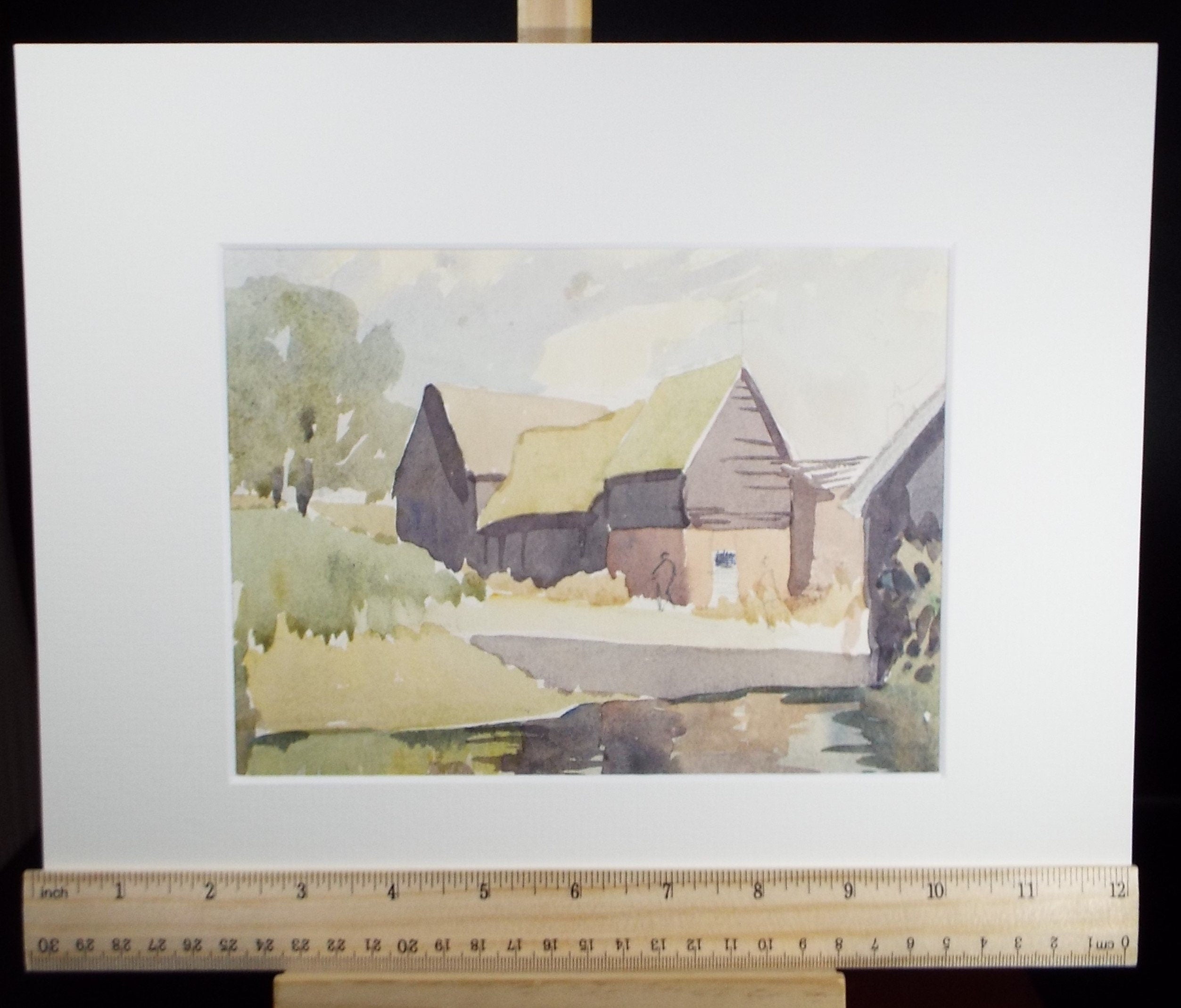 Original Watercolour, 'The Barn', Circa 1960's , Artist Unknown