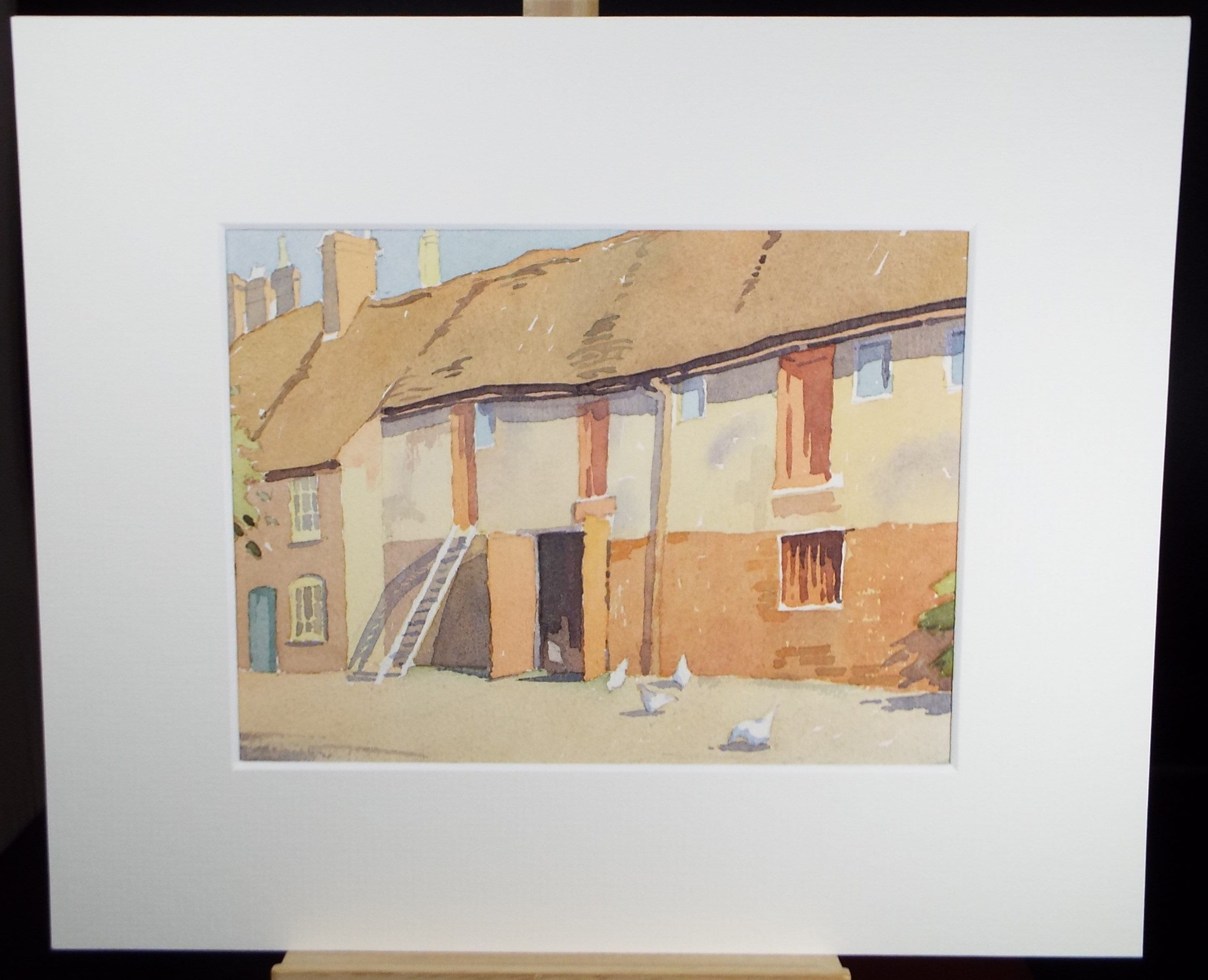 Original Watercolour, 'Farm Buildings', Circa 1960's , Artist Unknown