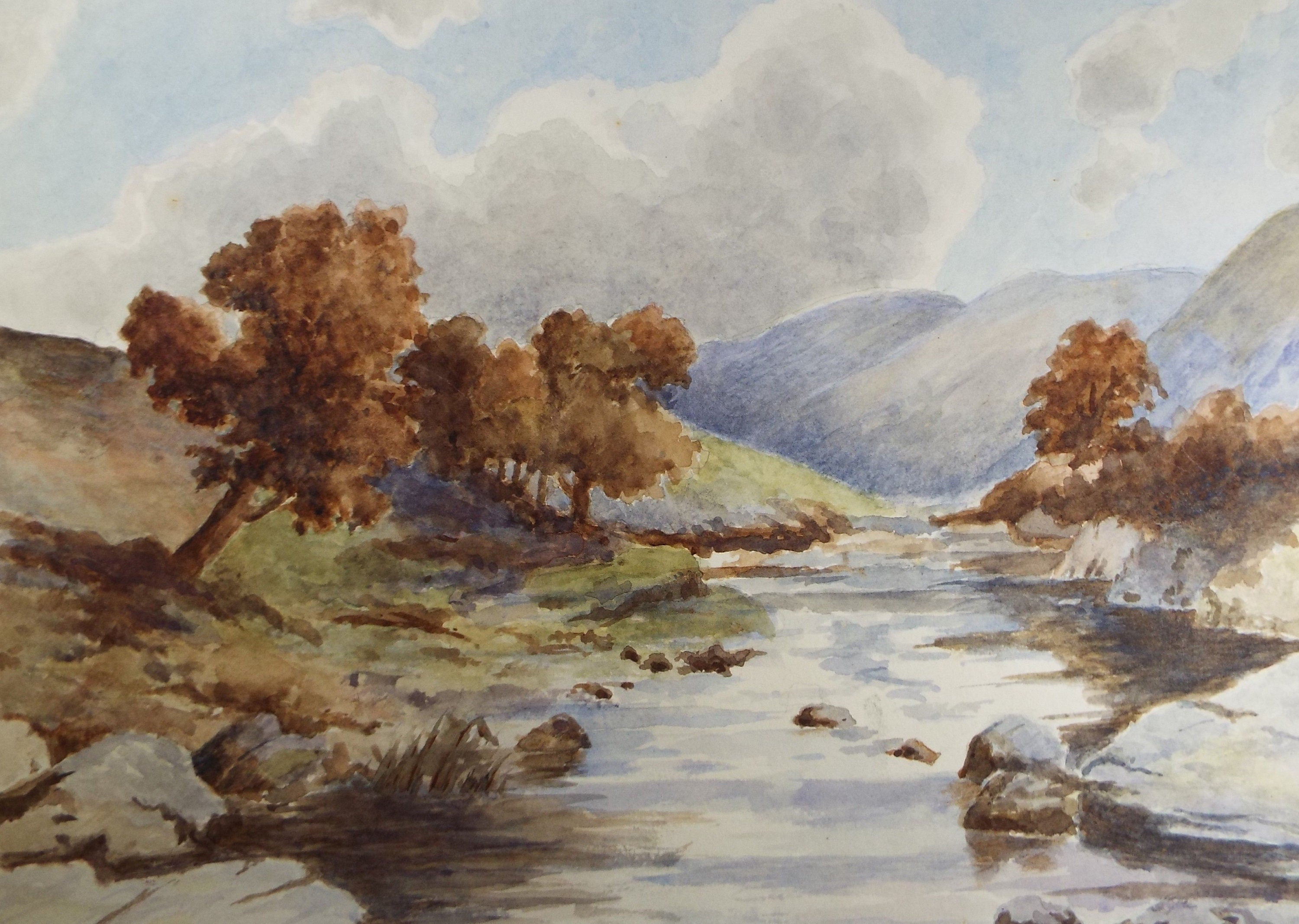 Original Watercolour, 'River Landscape', mid 20th Century, Artist Unknown