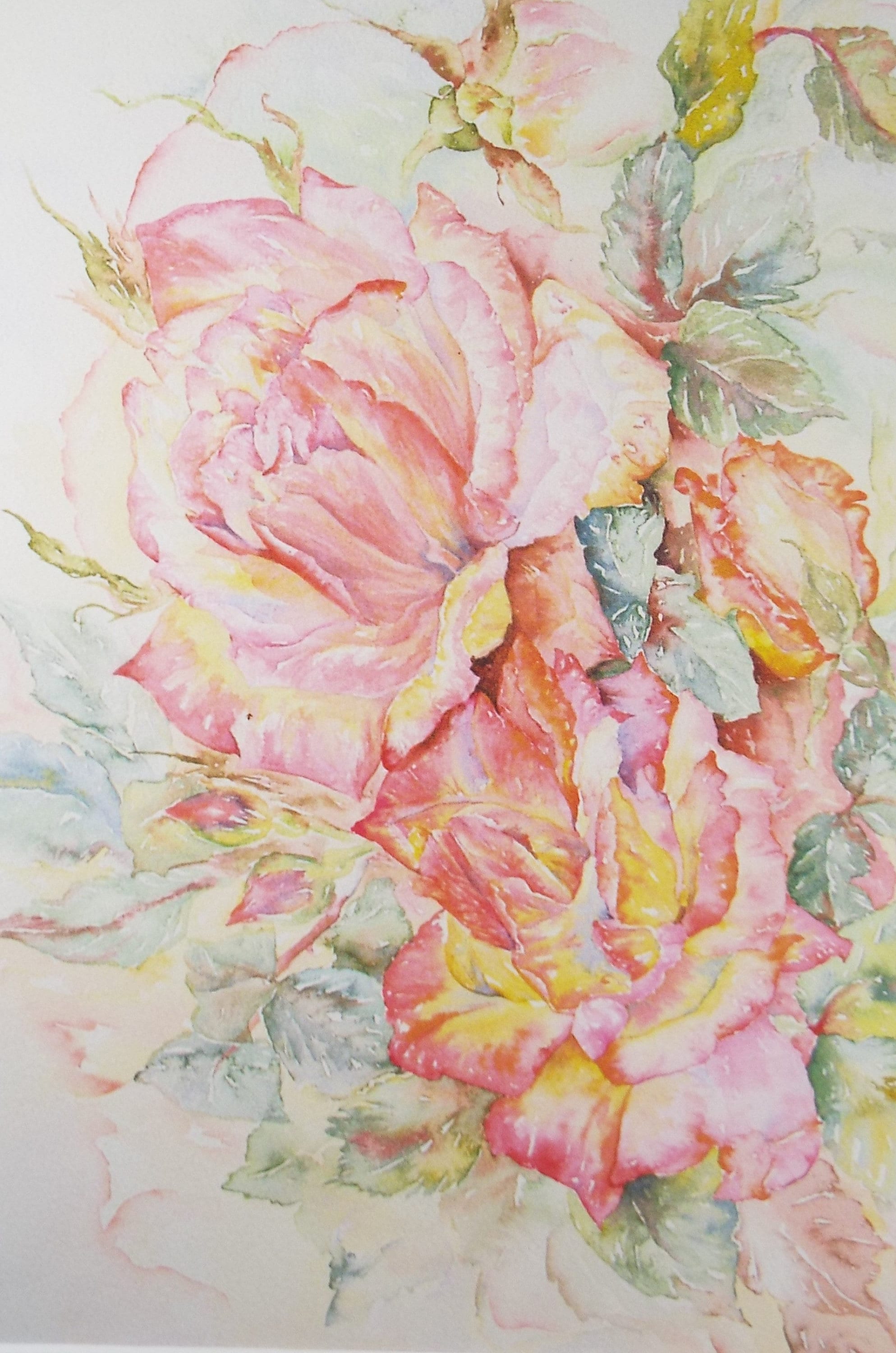 Original Watercolour, 'A Study of Roses, circa 2003