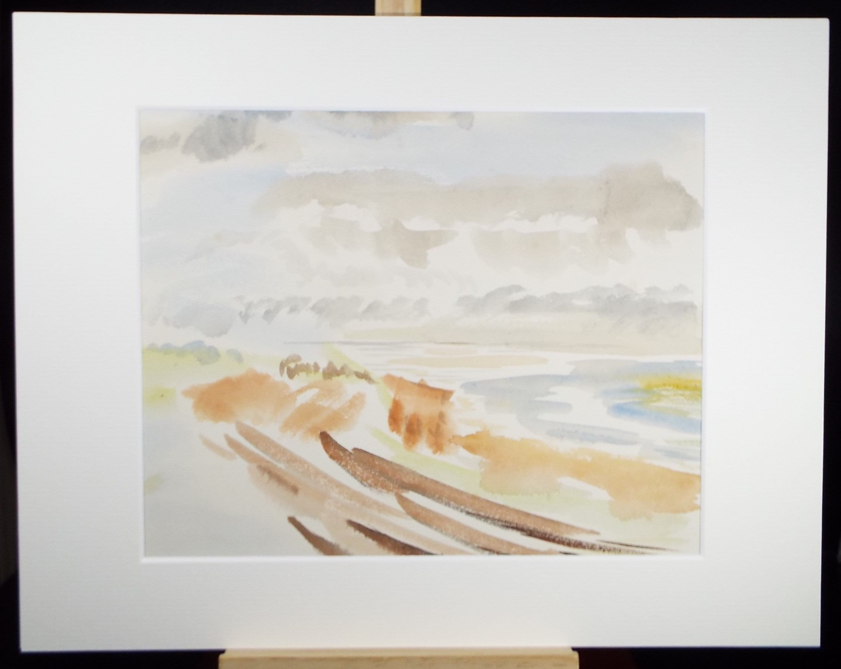 Original Watercolour, 'Seascape with Sand Dunes', Circa 1950's , Harry Ousey (1915-1985)