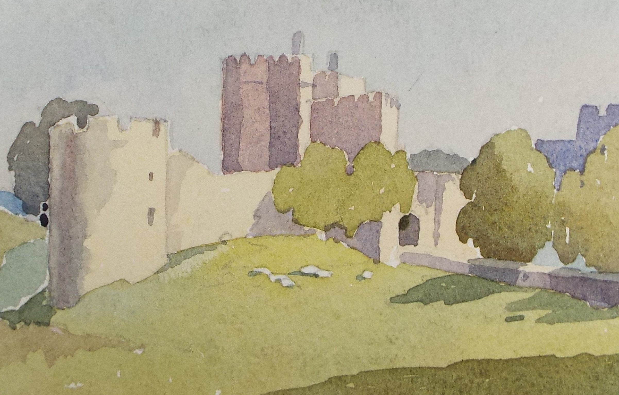 Original Watercolour, 'Saltwood Castle', c1950's