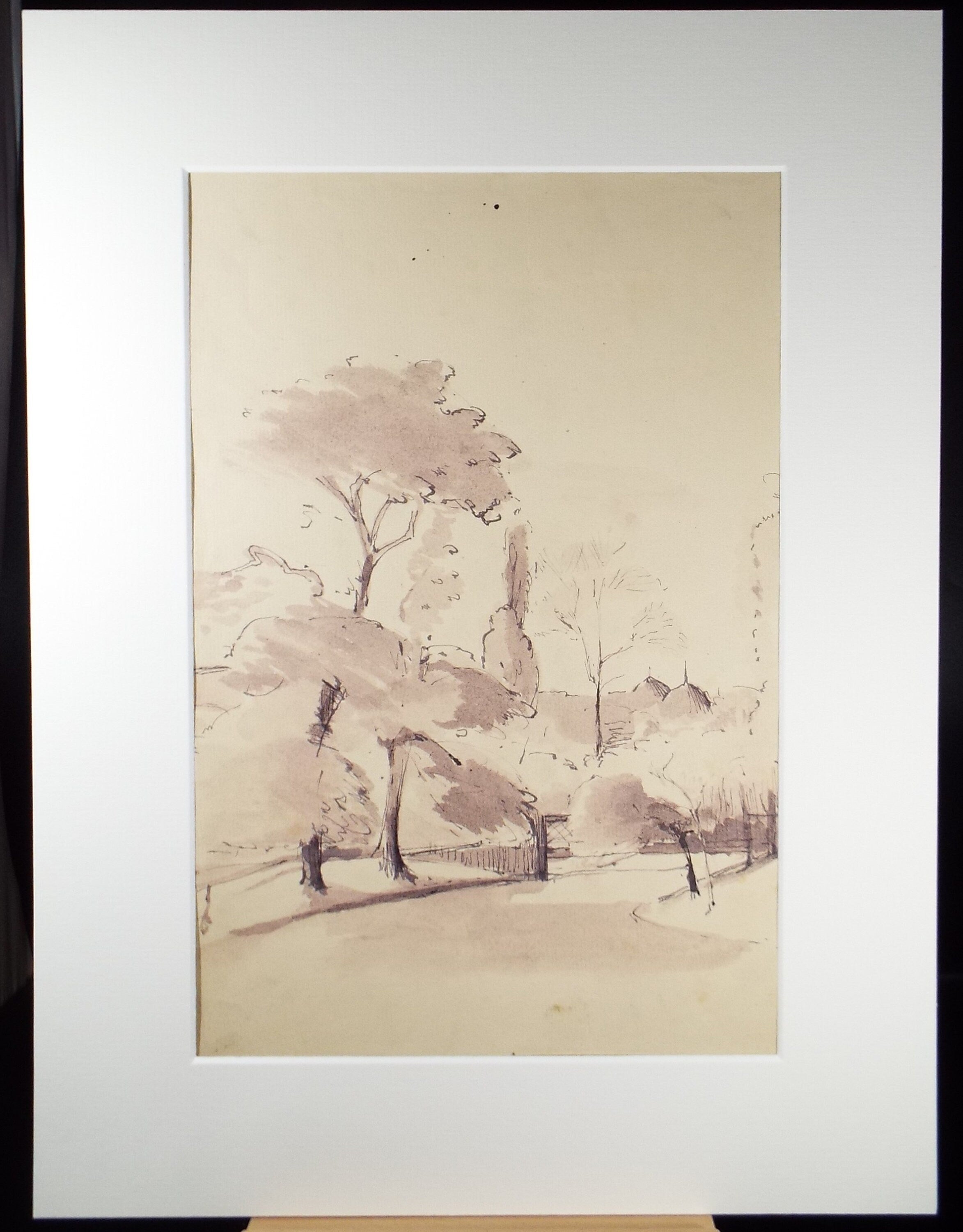 Original Watercolour, 'Park Study', c1950, Hilda Burford (1887-1957)