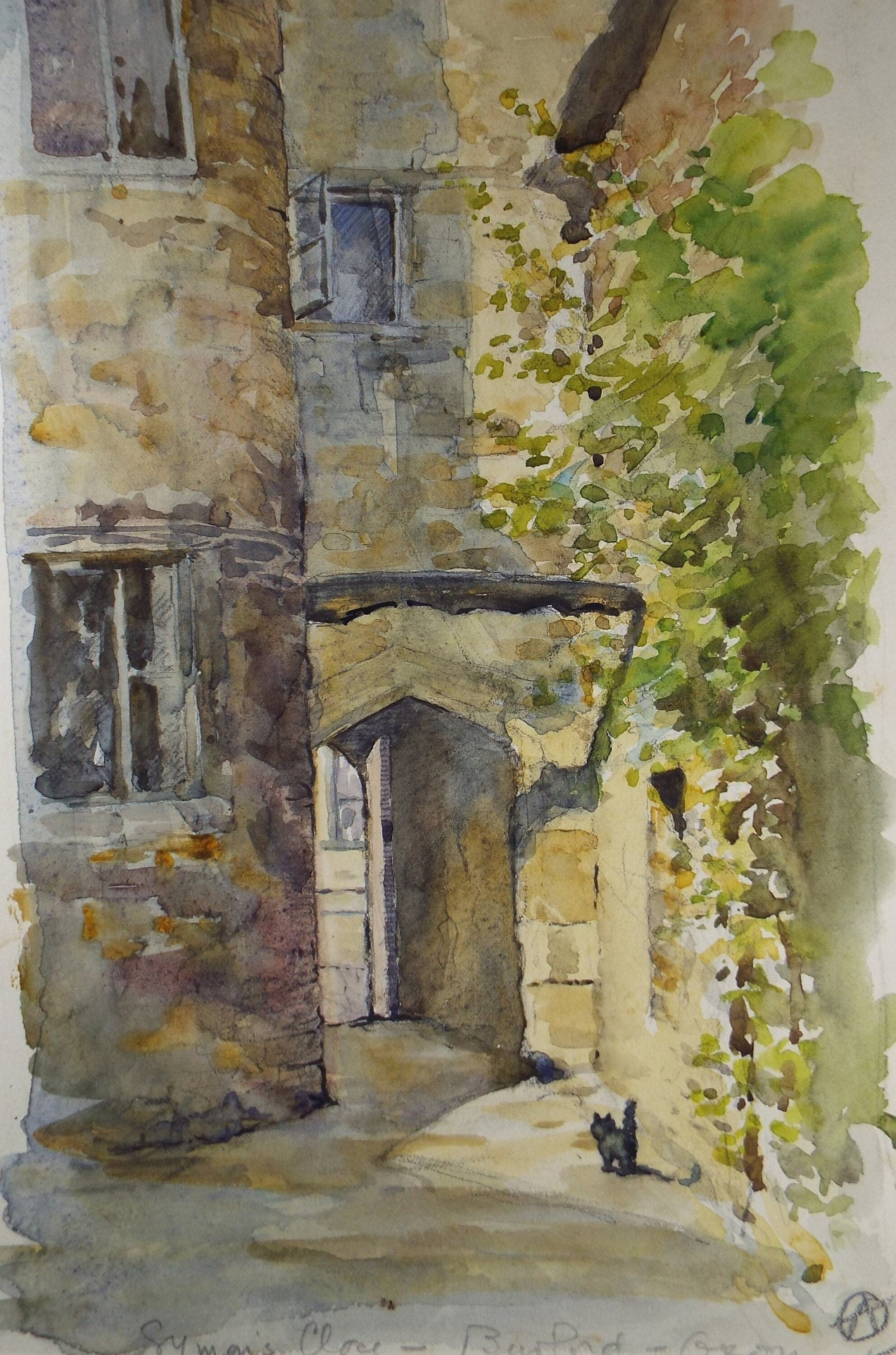 Original Watercolour, 'Symans Close, Burford', Circa 1940's, Hilda Burford (1887-1957)