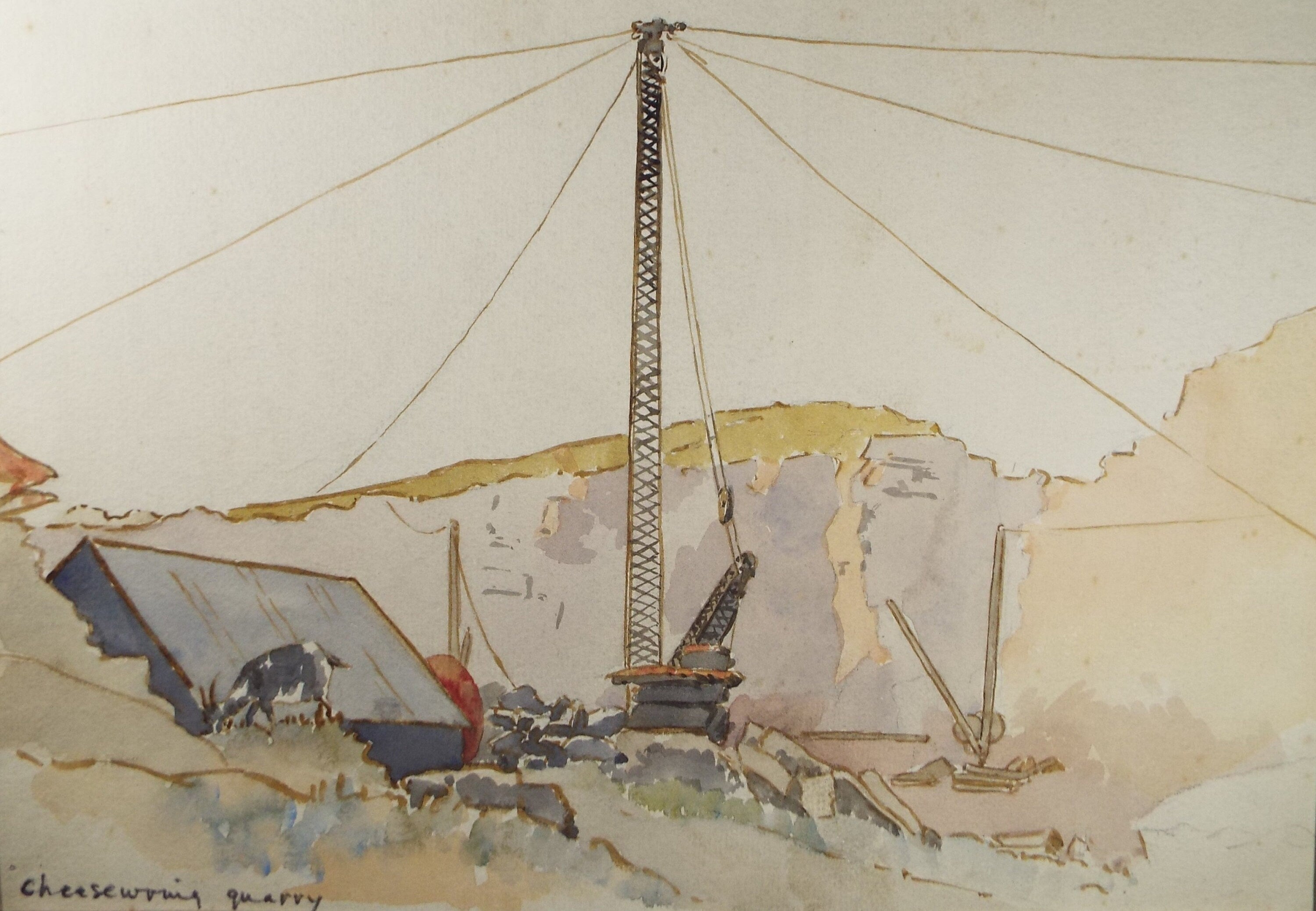 Original Watercolour, 'Cheesewaring Quarry', Circa 1940's, Hilda Burford (1887-1957)