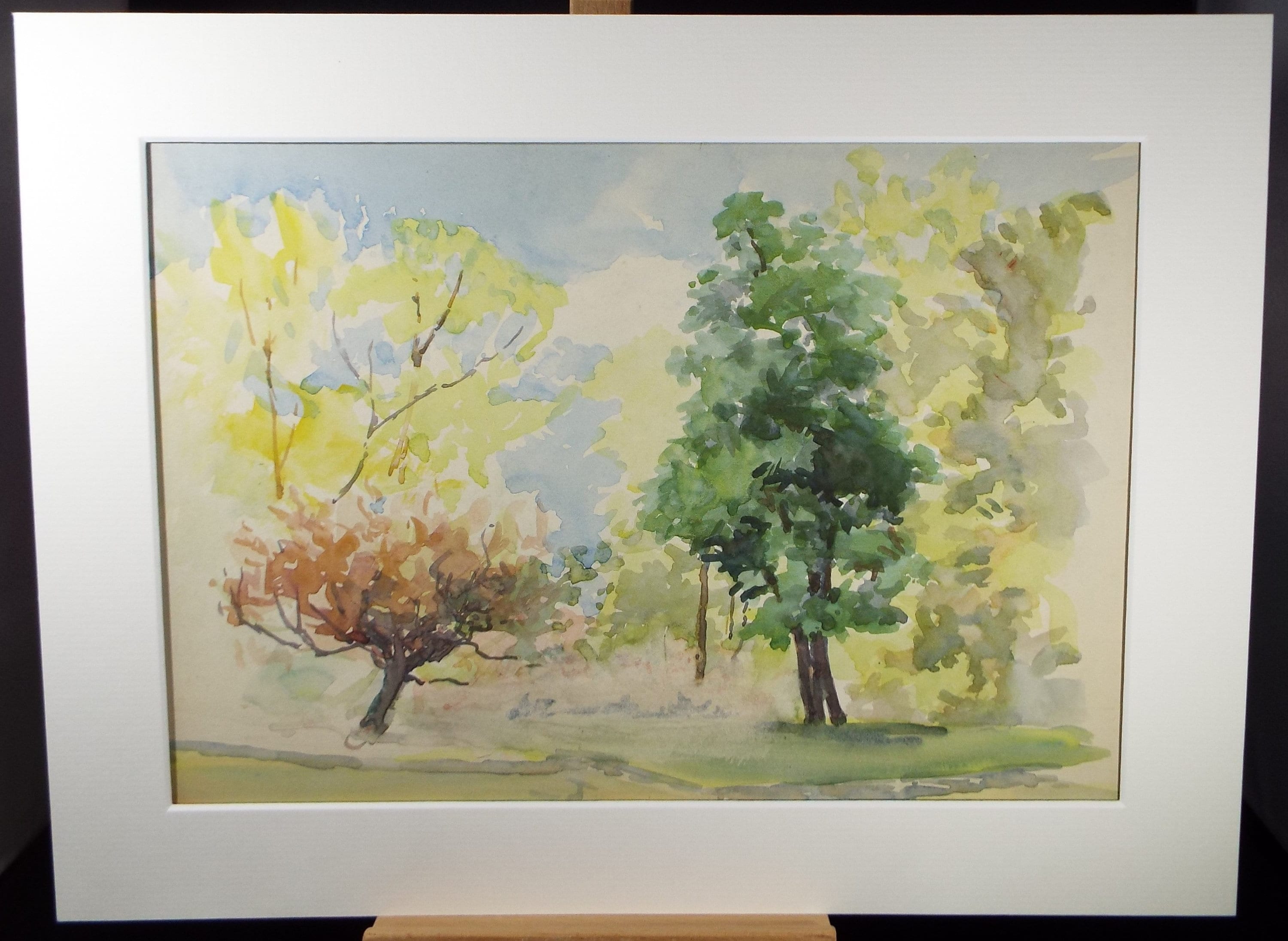 Original Watercolour, 'Trees in Springtime', c1940, Hilda Burford (1887-1957)