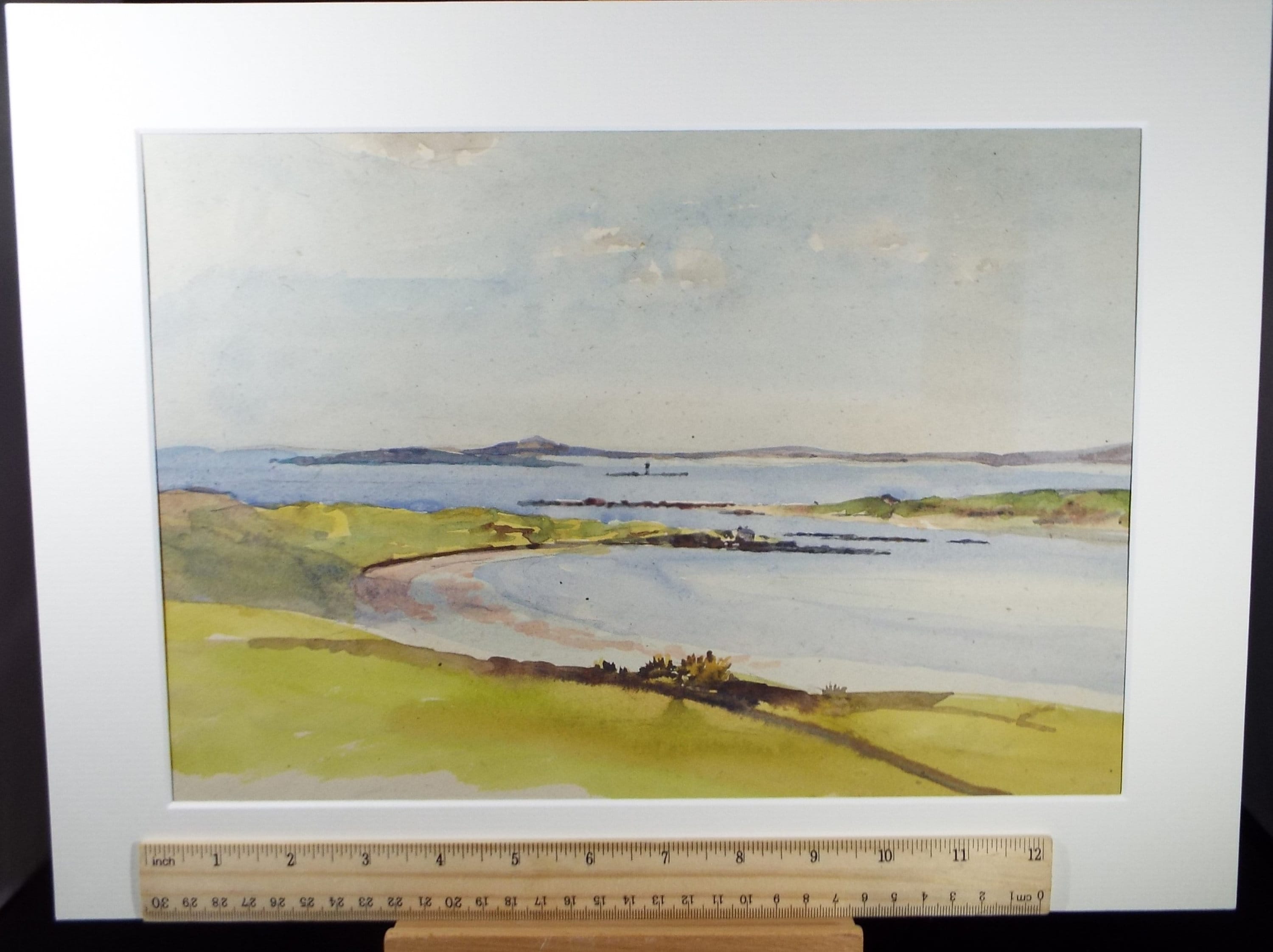 Original Watercolour, 'Coastal Landscape', Circa 1950's , Hilda Burford (1887-1957)