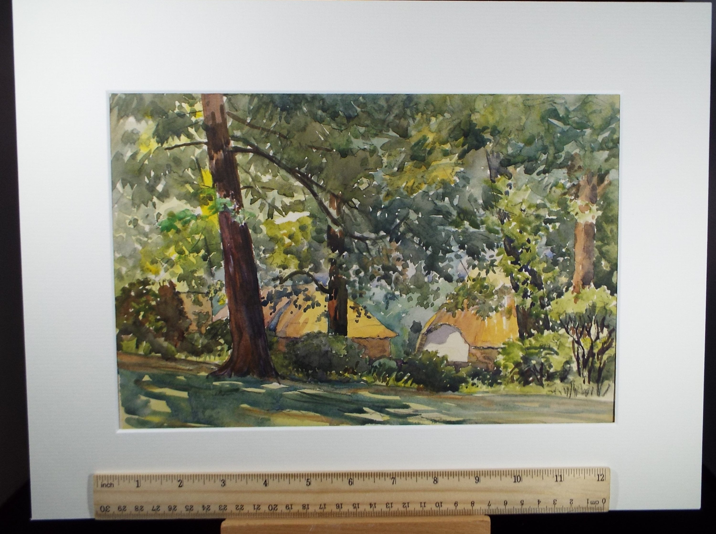 Original Watercolour, 'Trees in Spring Time', Circa 1950's , Hilda Burford (1887-1957)