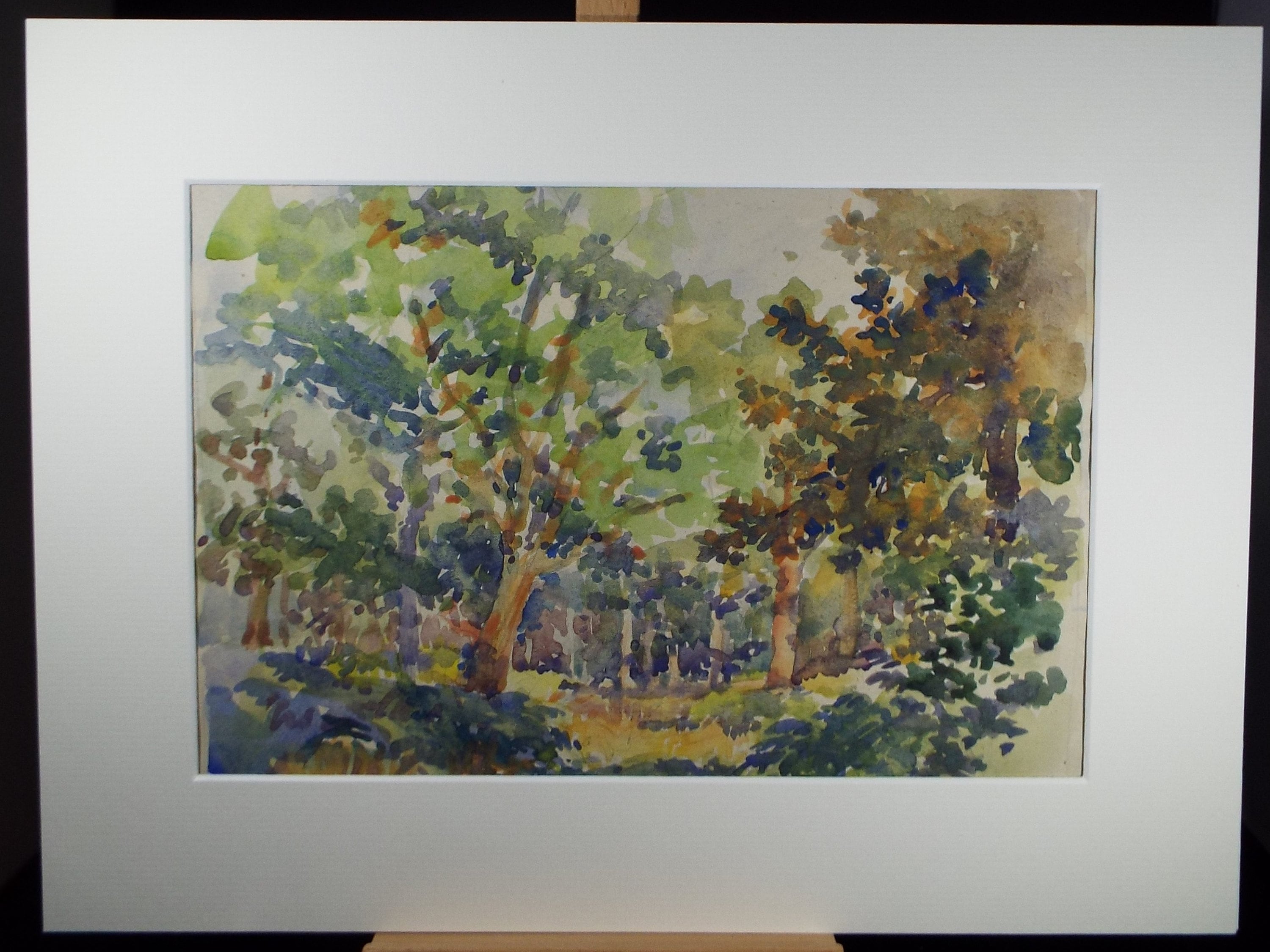 Original Watercolour, 'Trees in Spring Time', Circa 1950's , Hilda Burford (1887-1957)