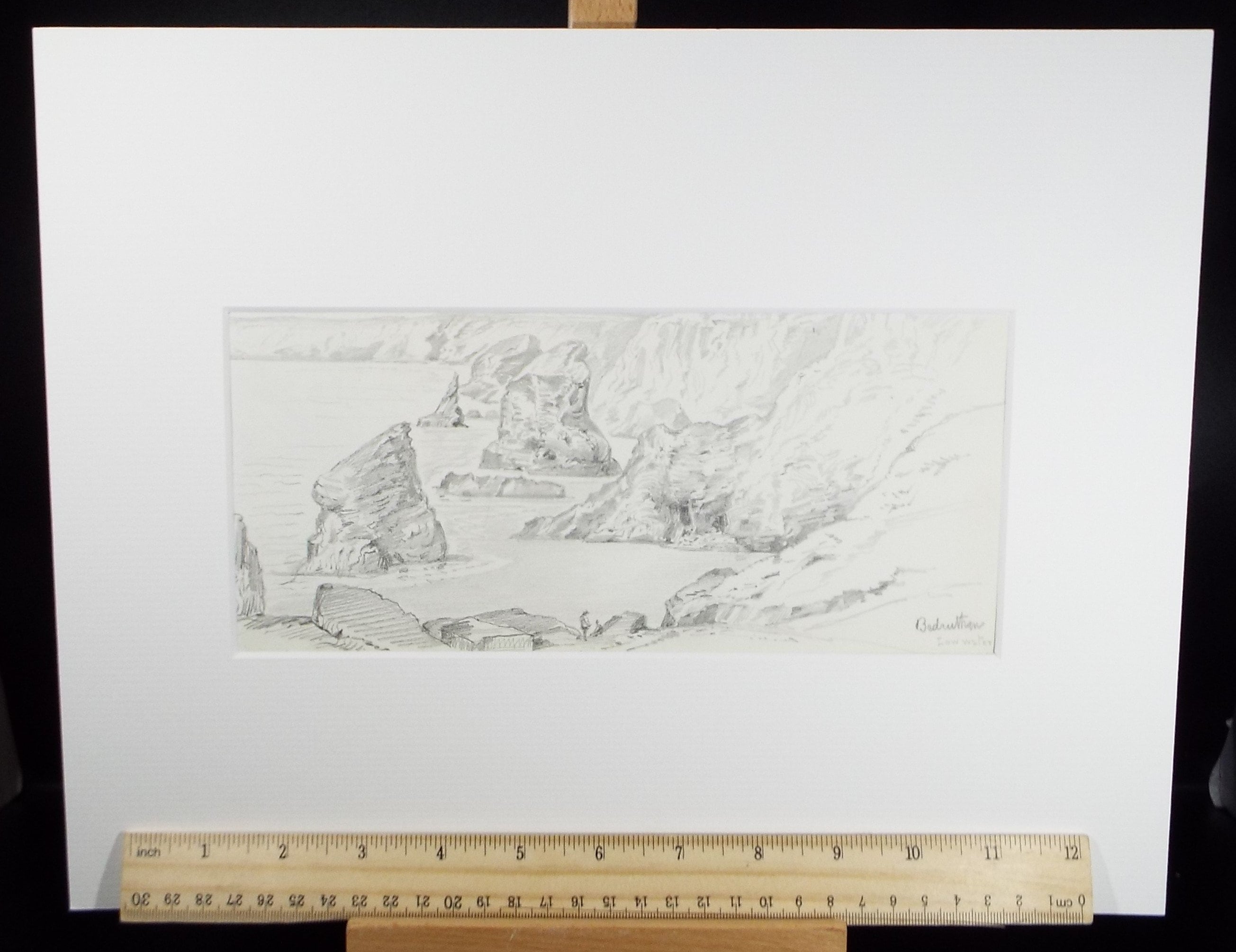 Original Pencil Drawing, 'Isle of Wight' circa 1880's, Artist unknown