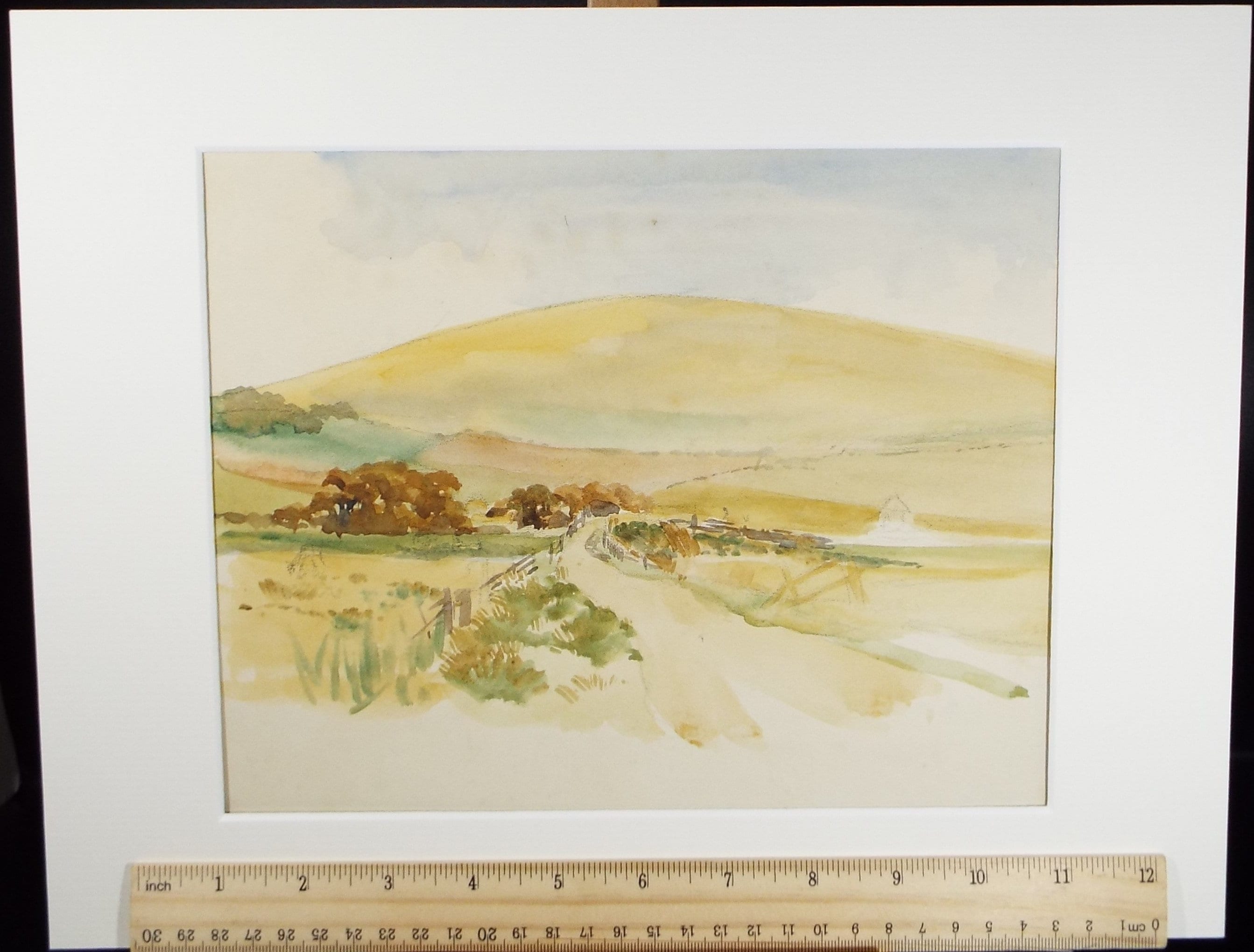 Original Watercolour, 'Lane below the hill', c1940, Hilda Burford (1887-1957)