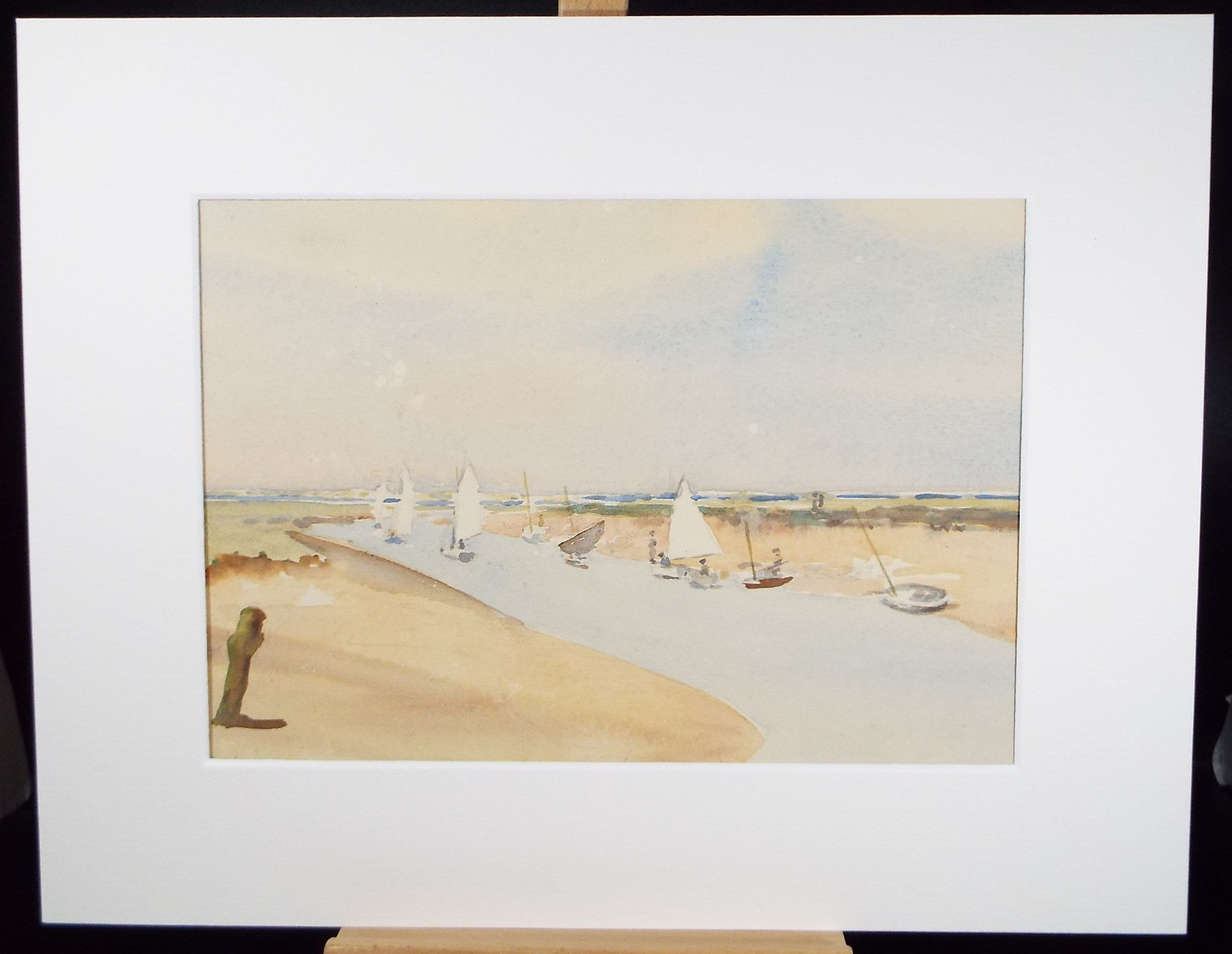 Original Watercolour, 'Sailing Dinghies', circa 1950's, Hilda Burford (1887-1957)