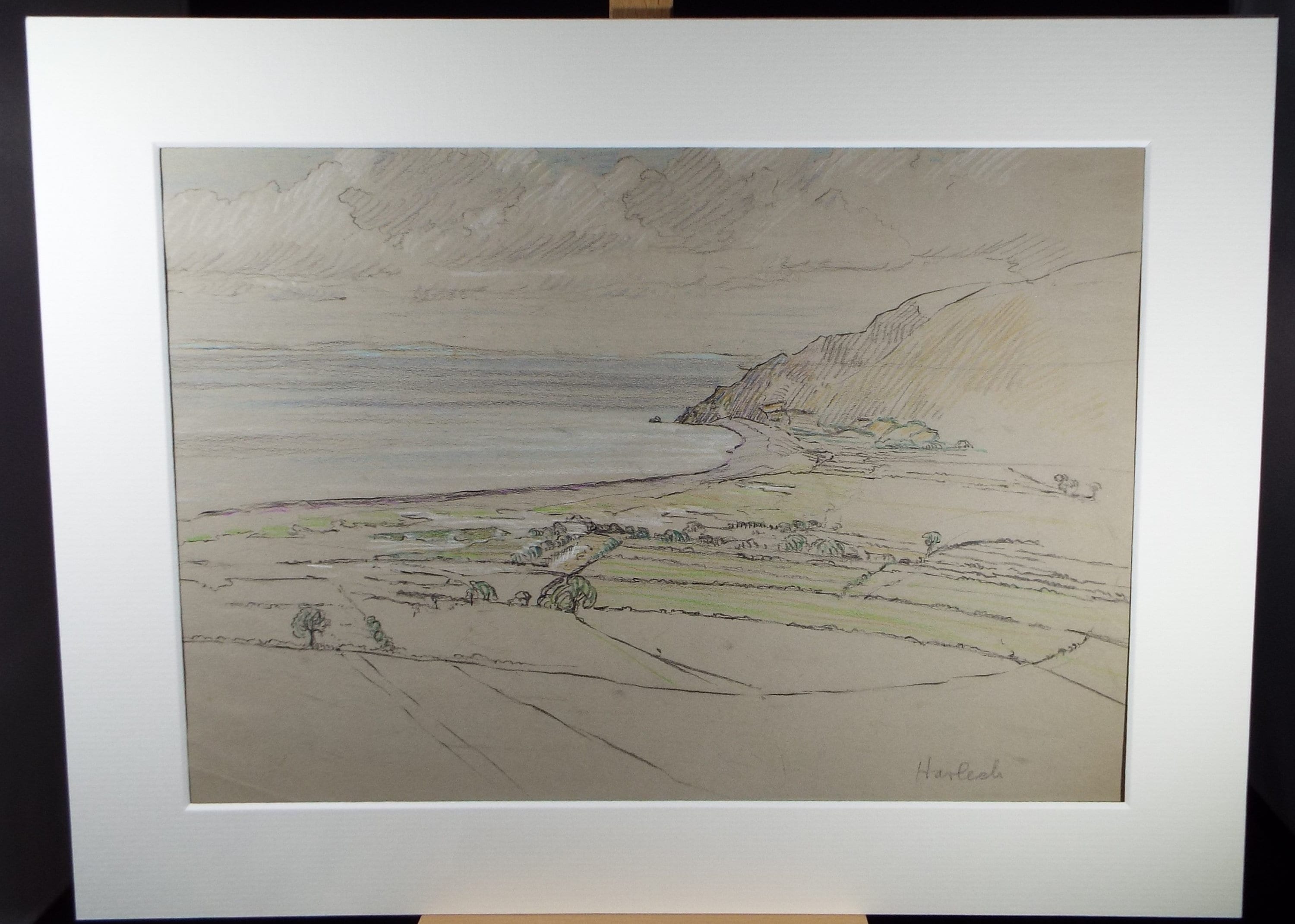 Original Pastel, 'Harlech', Circa 1950's , Hilda Burford (1887-1957)