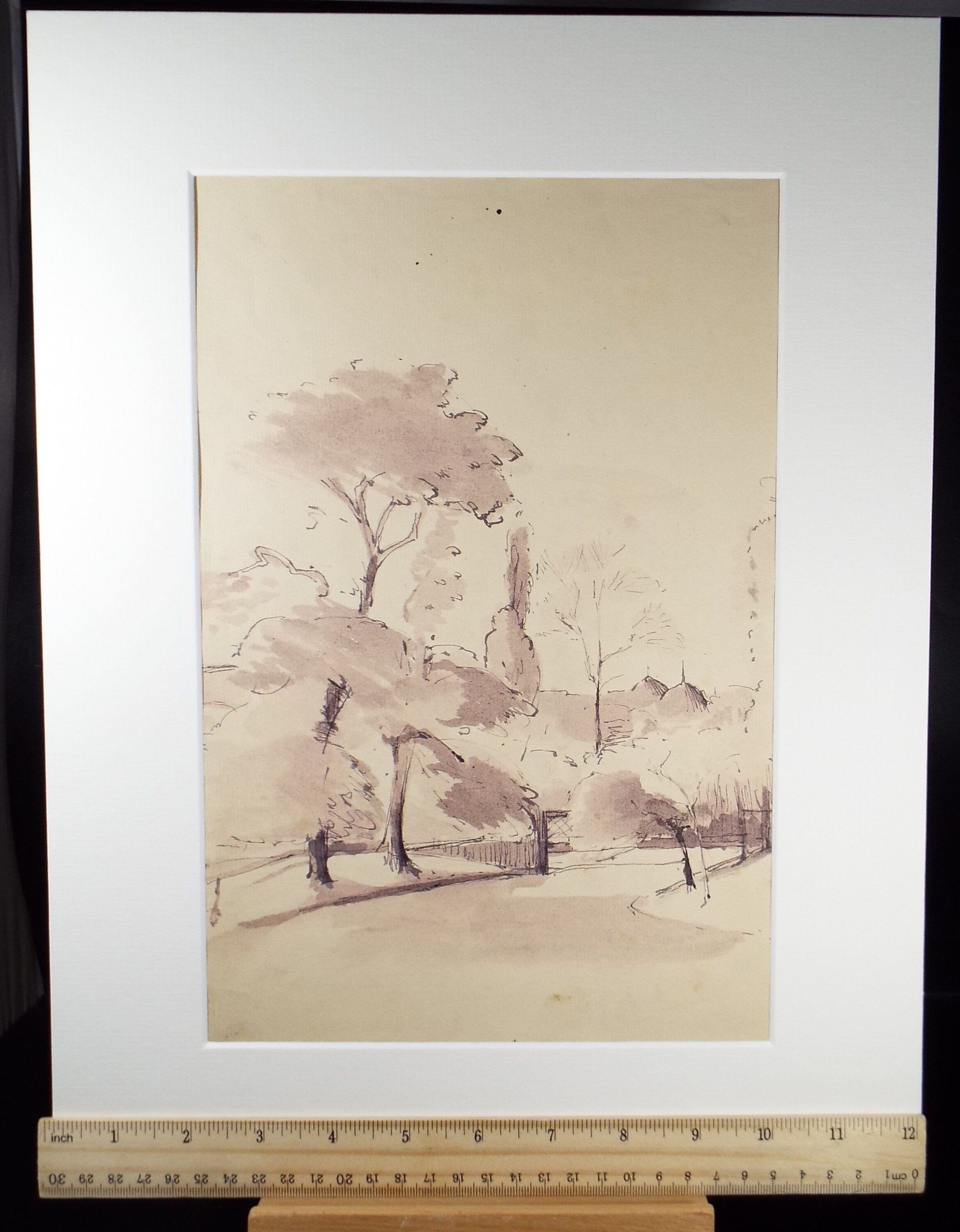 Original Watercolour, 'Park Study', c1950, Hilda Burford (1887-1957)