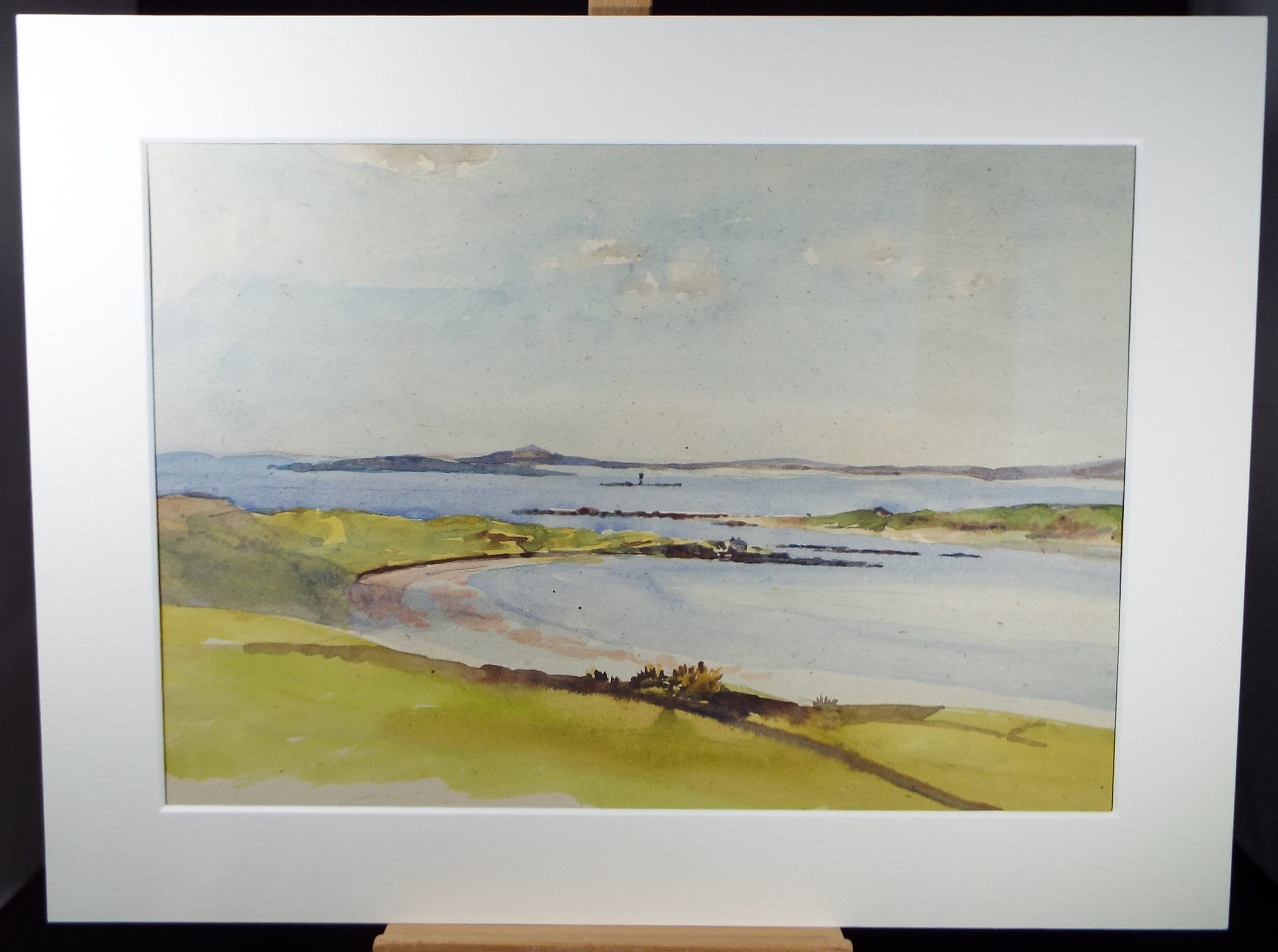 Original Watercolour, 'Coastal Landscape', Circa 1950's , Hilda Burford (1887-1957)