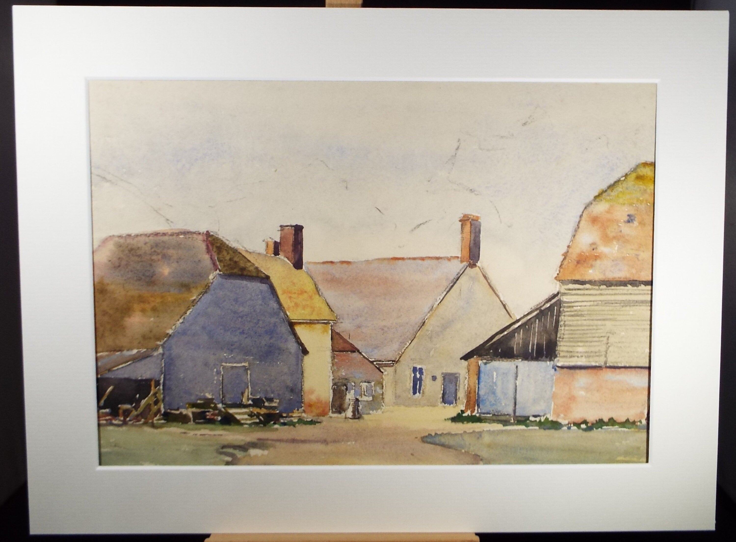 Original Watercolour, 'Barn, Near Ringwood', Circa 1940's, Hilda Burford (1887-1957)