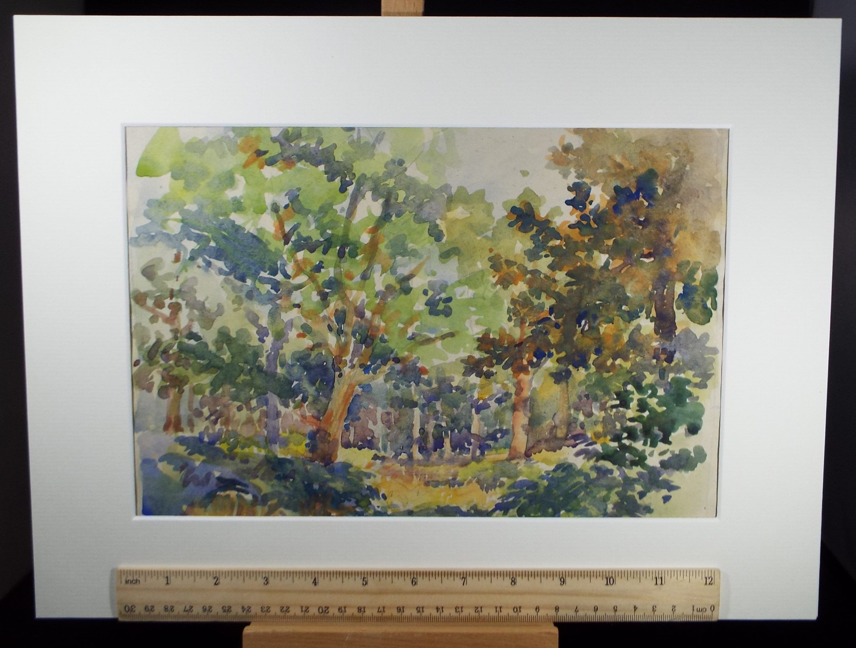 Original Watercolour, 'Trees in Spring Time', Circa 1950's , Hilda Burford (1887-1957)