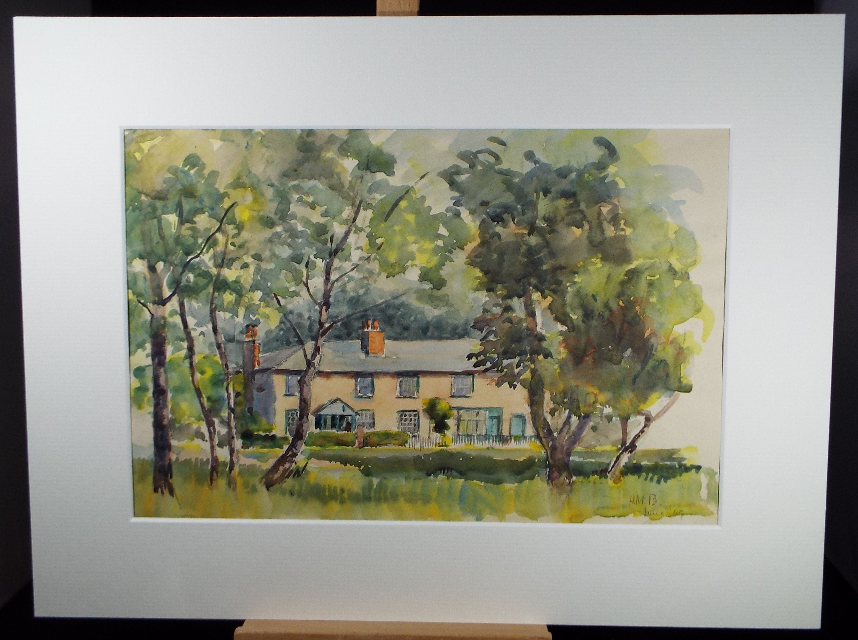 Original Watercolour, 'Houses, Gerrards Cross', Circa 1950's , Hilda Burford (1887-1957)