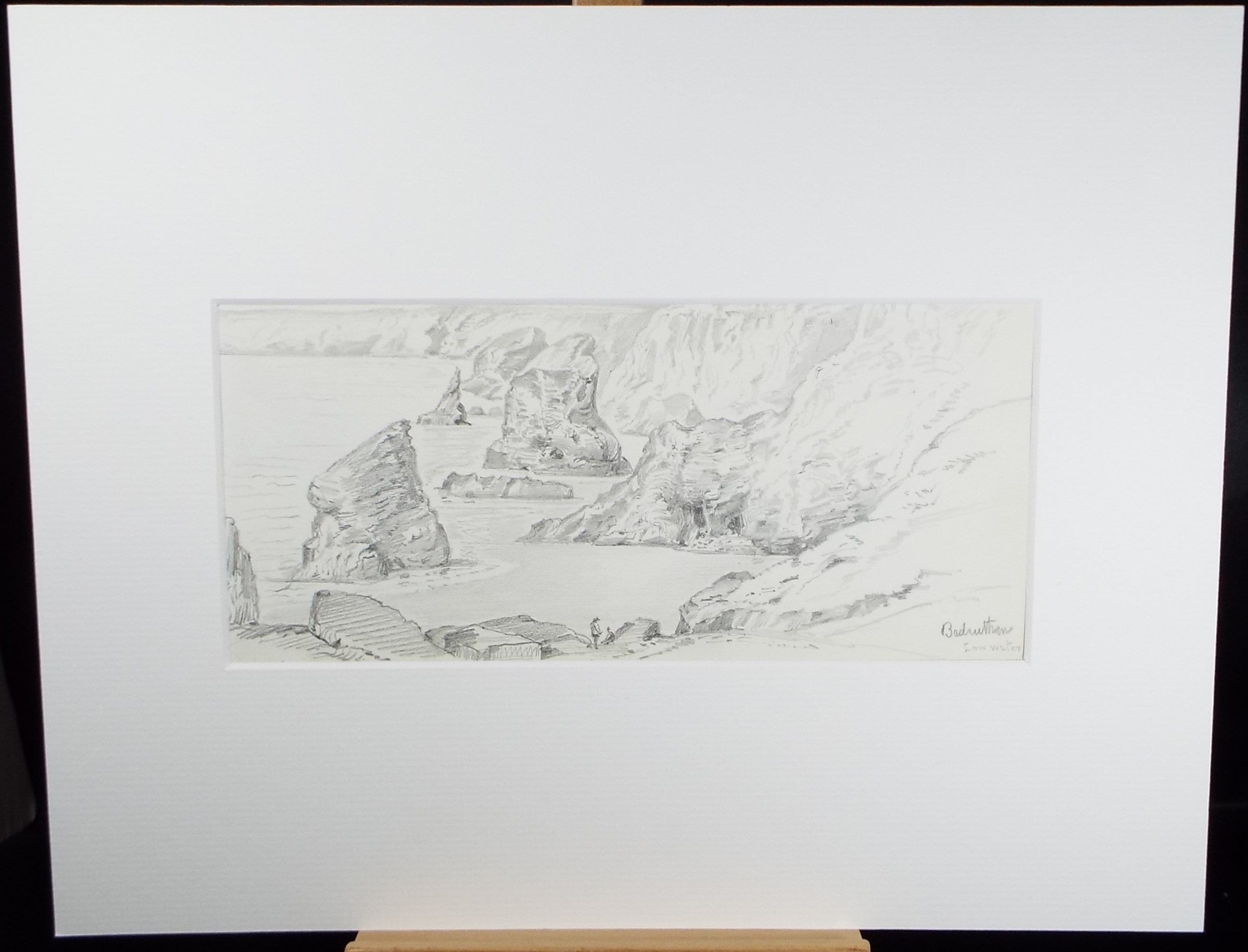 Original Pencil Drawing, 'Isle of Wight' circa 1880's, Artist unknown