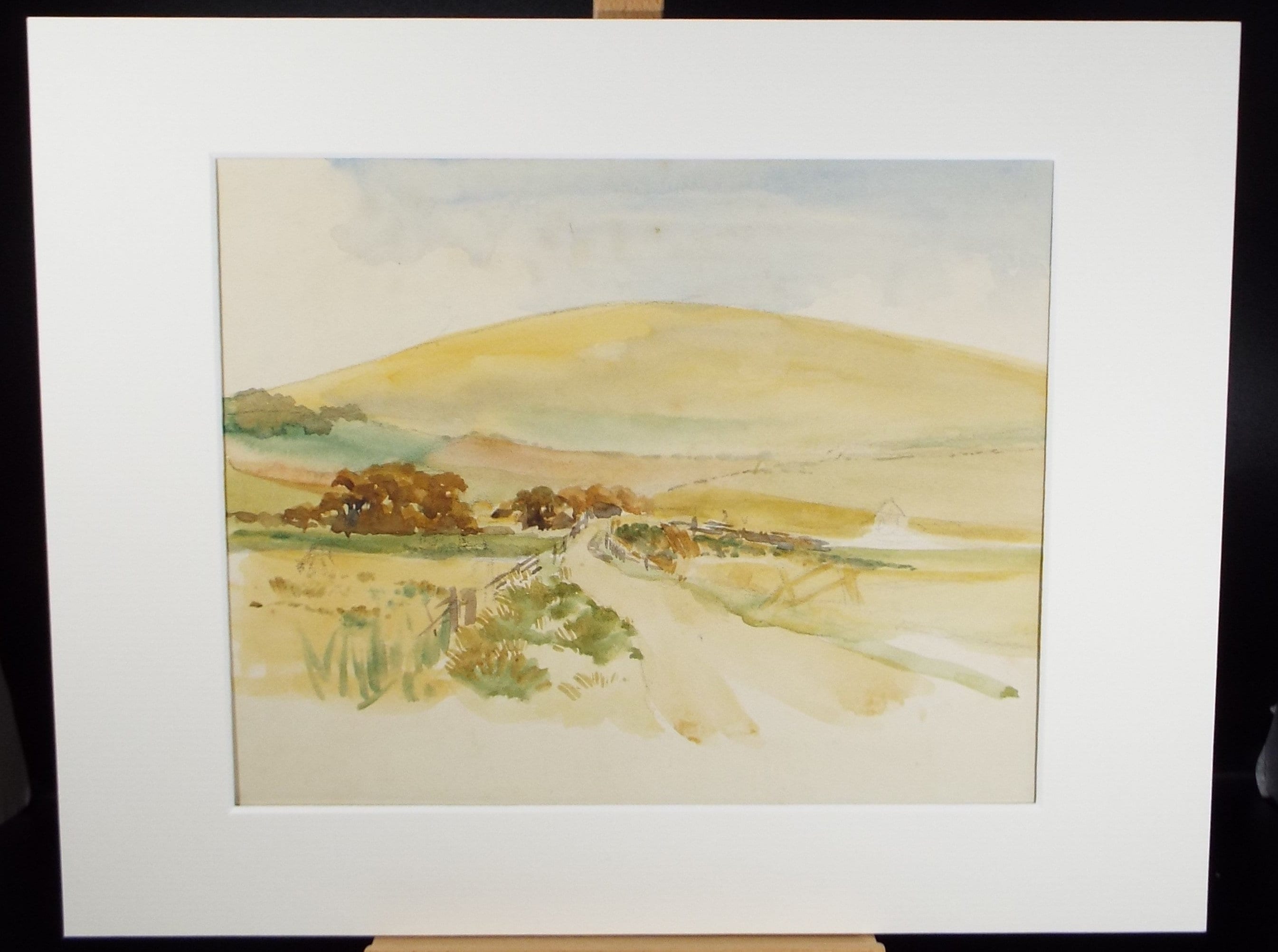 Original Watercolour, 'Lane below the hill', c1940, Hilda Burford (1887-1957)