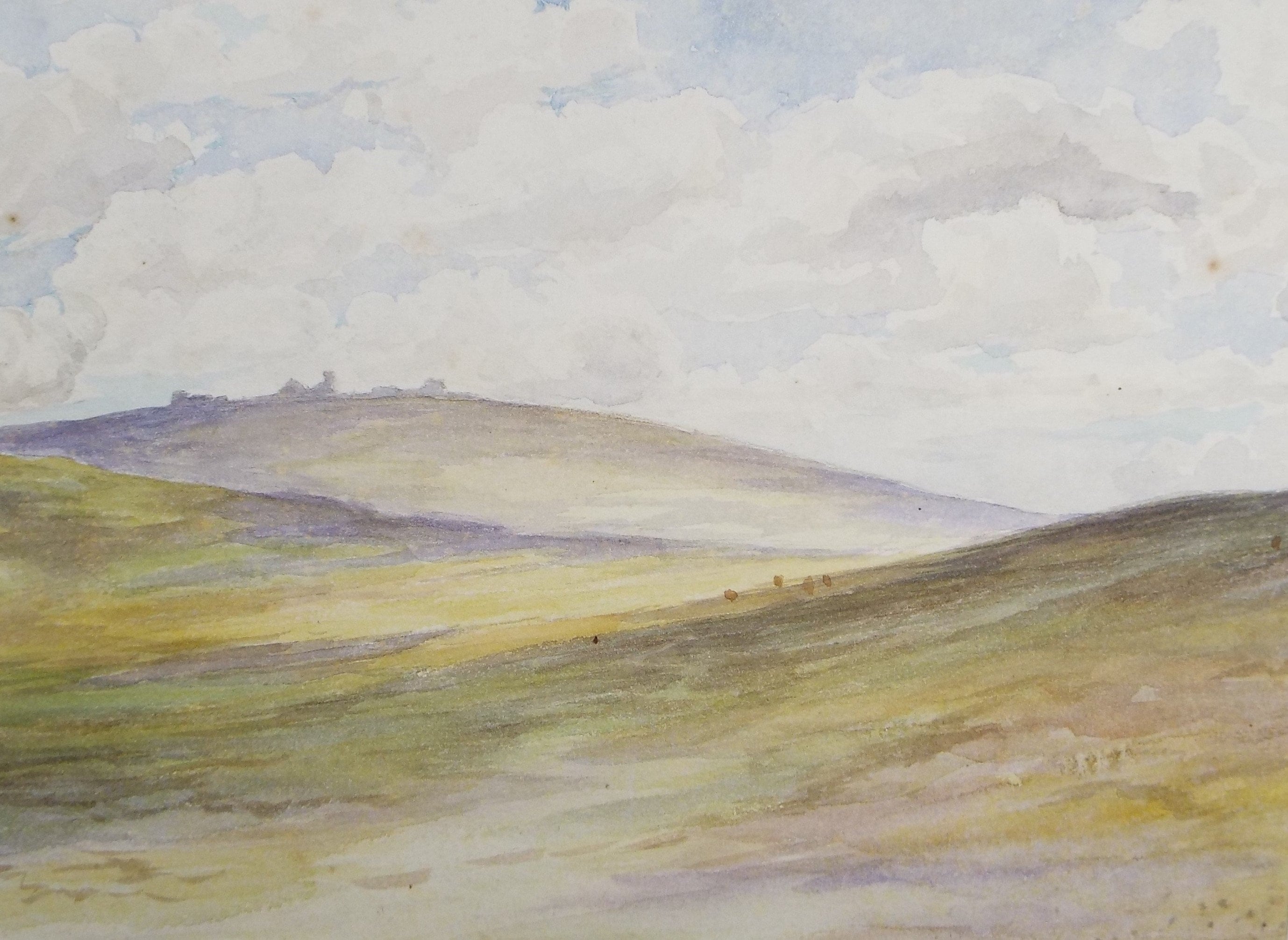 Original Watercolour, 'Tor on the Moor, c1940, Hilda Burford (1887-1957)