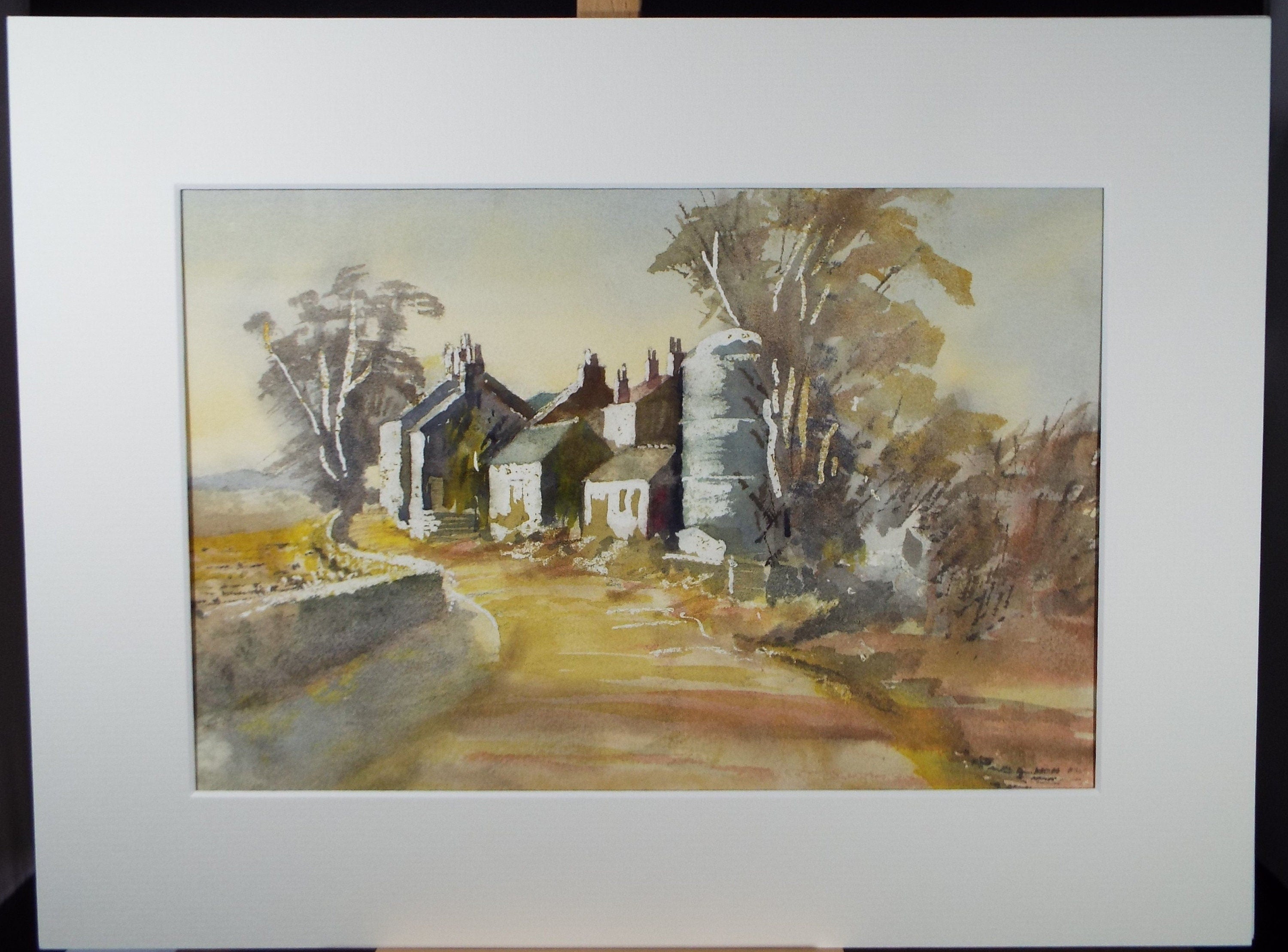 Original Watercolour, 'Cumberland Farmstead', circa 1980's, Unknown Artist