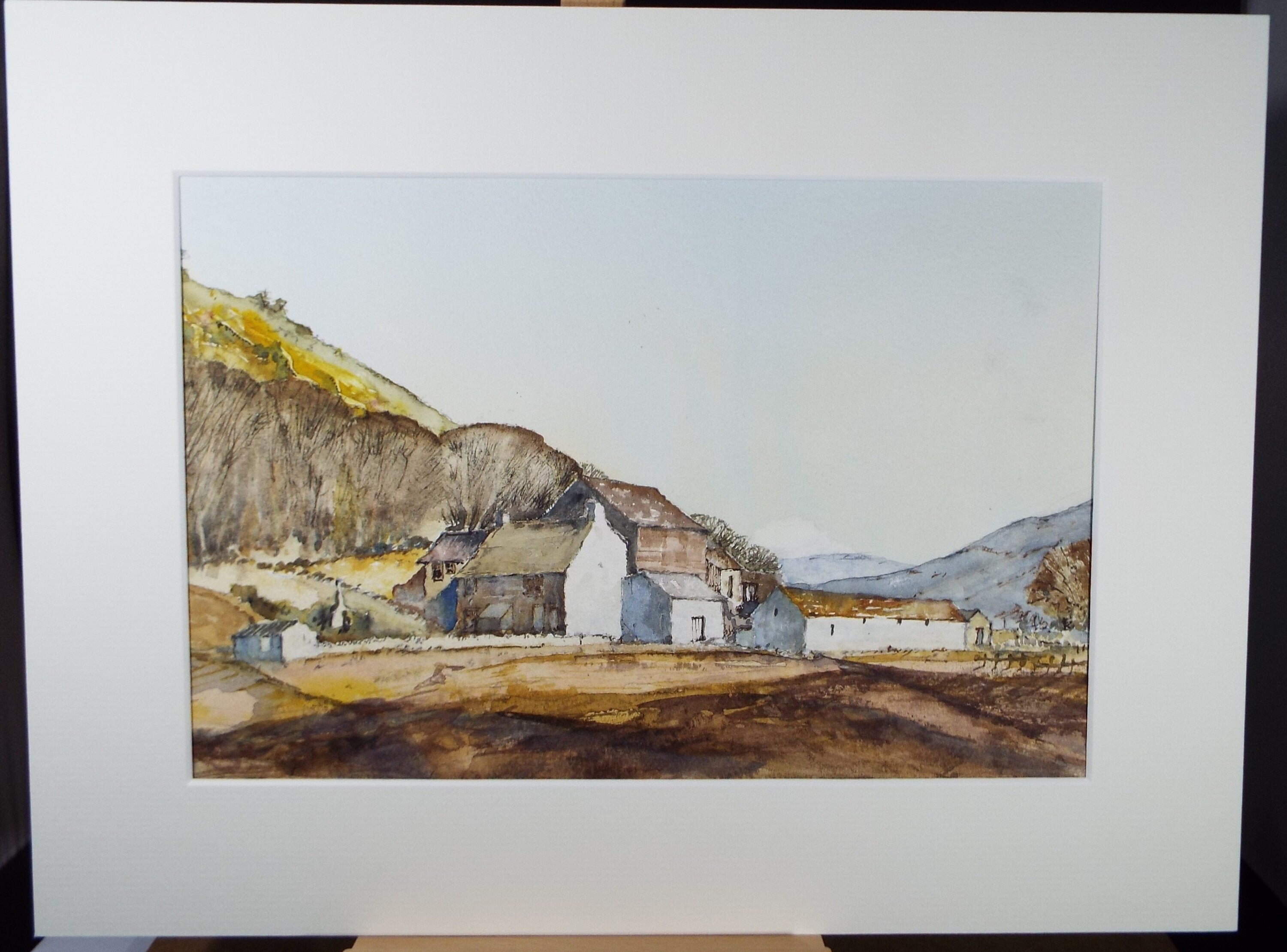 Original Watercolour, 'Cumberland Farmstead', circa 1980's, Unknown Artist