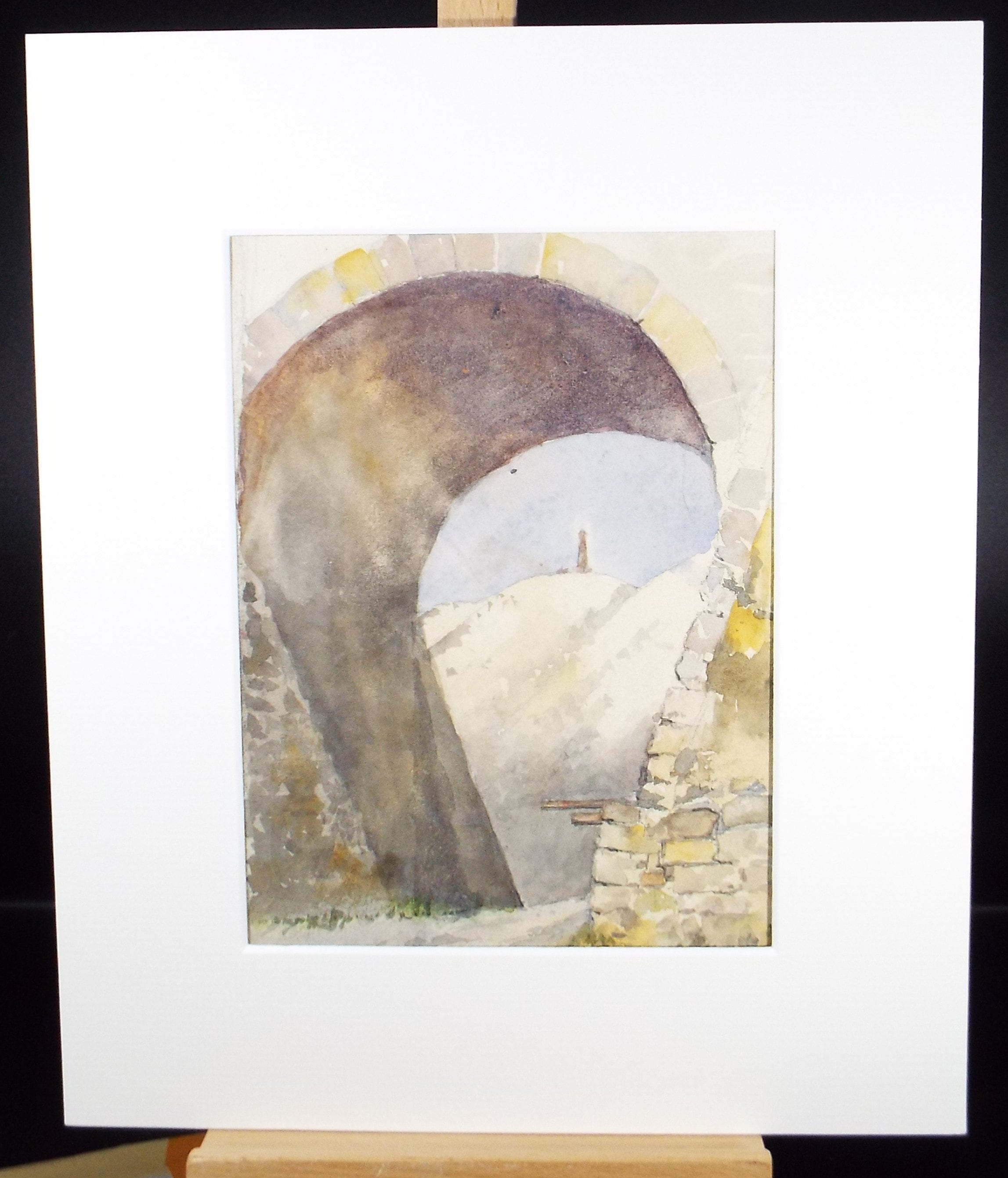 Original Watercolour, 'Through the Archway', Circa 1940's , Hilda Burford (1887-1957)