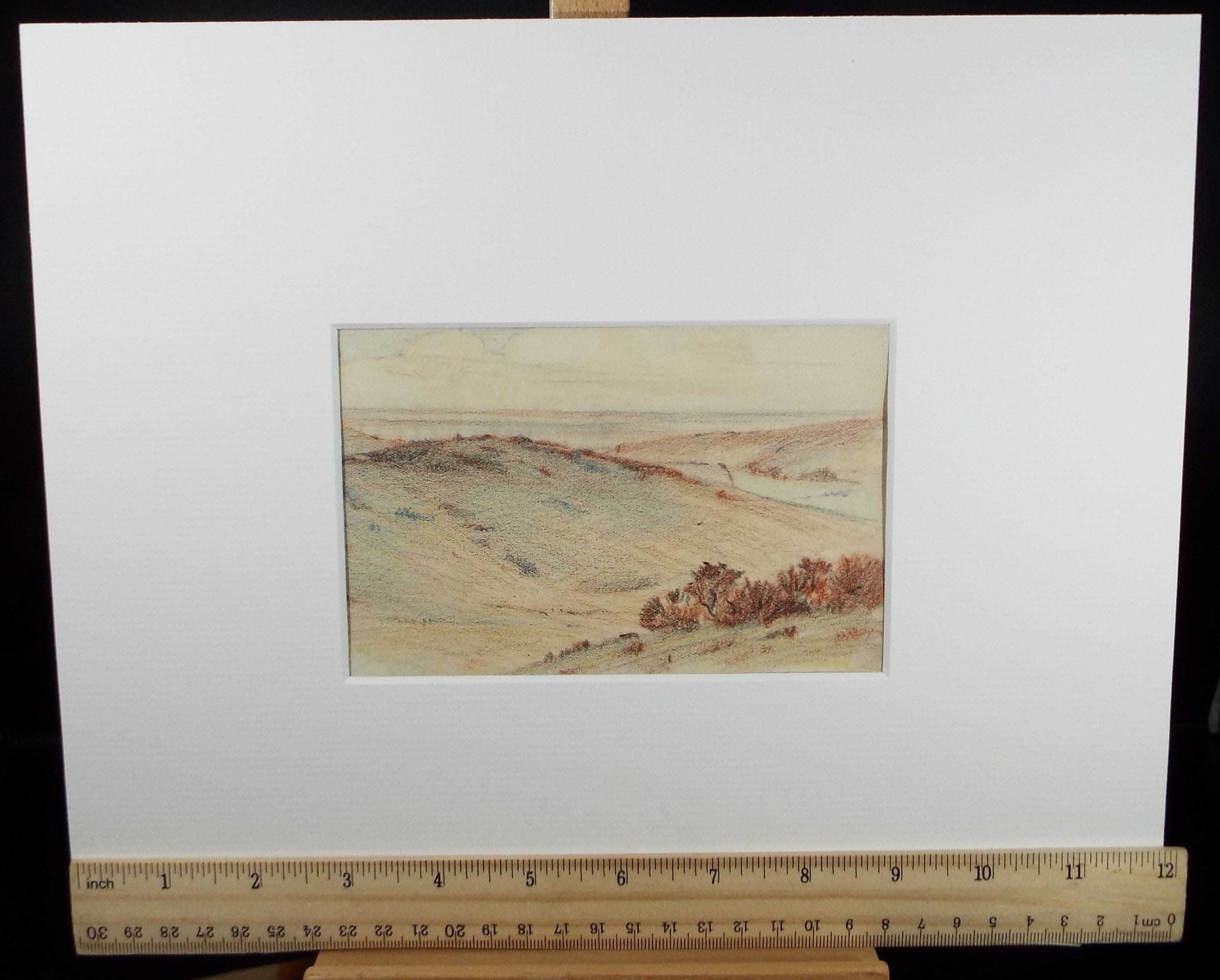 Original Pastel, 'Hilly Heathland', Circa 1950's , Hilda Burford (1887-1957)