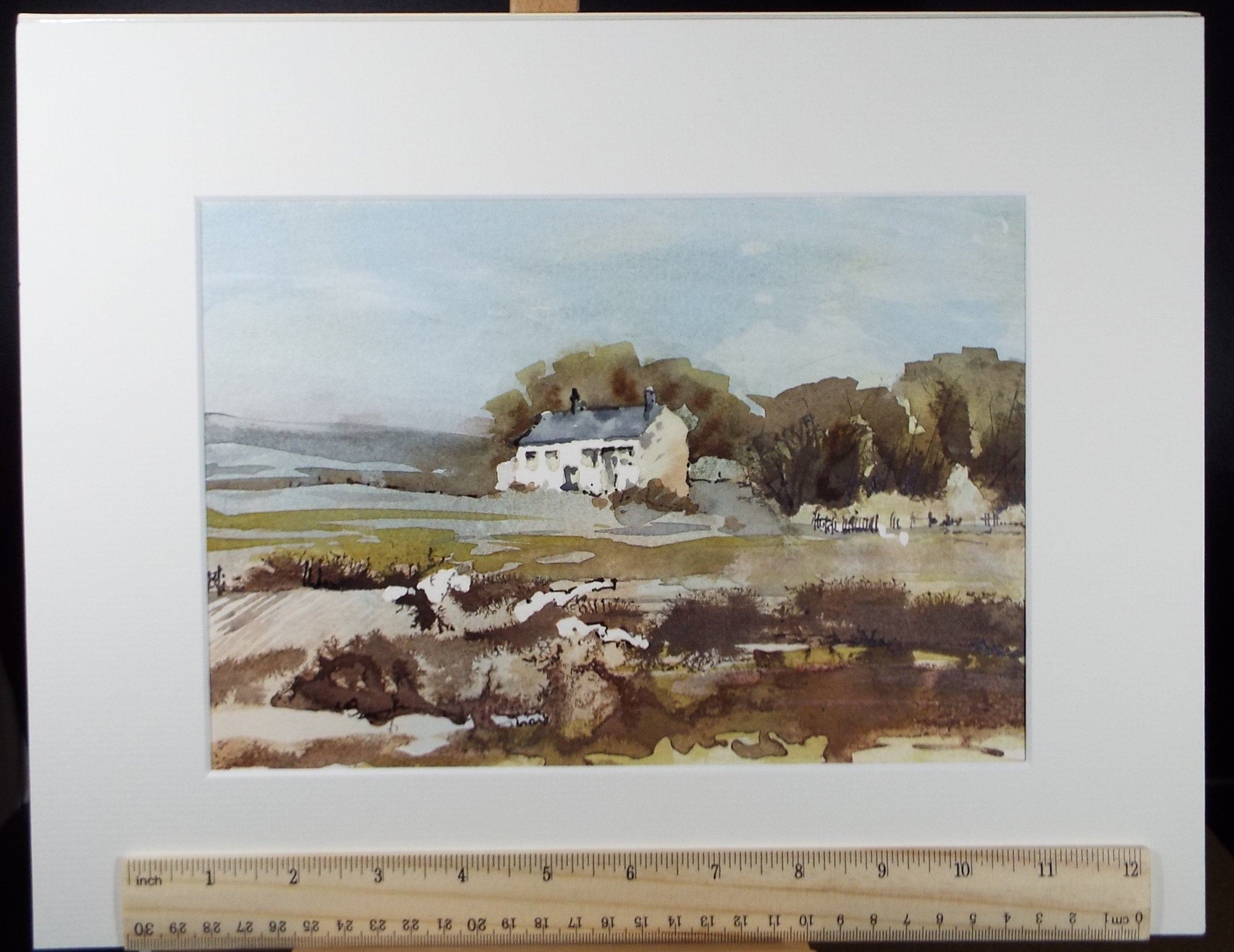 Original Watercolour, 'Farmstead', circa 1980's, Unknown Artist