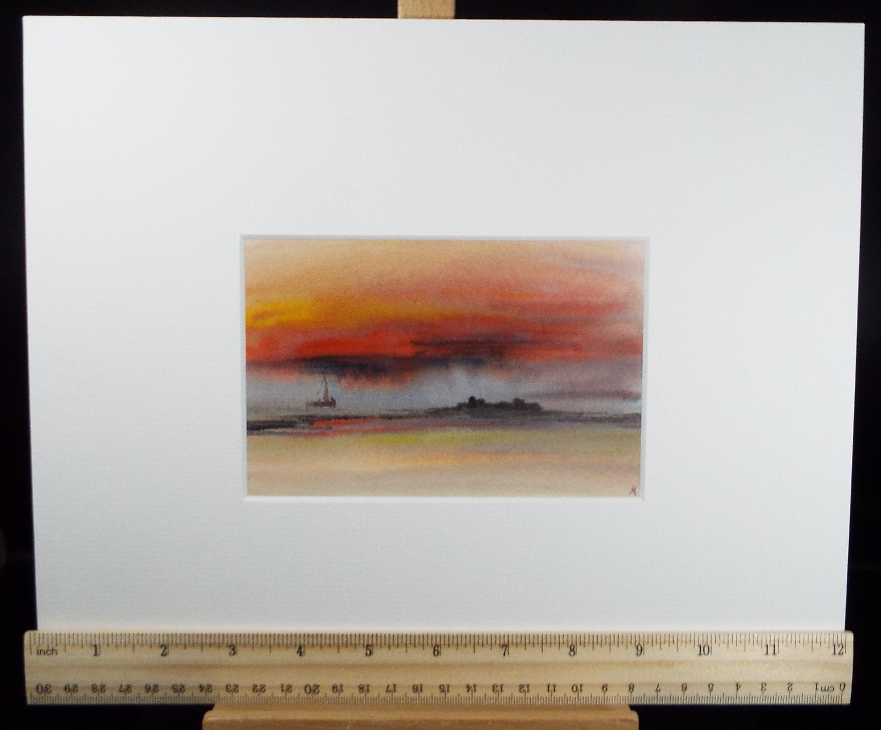 Original Watercolour, 'Coastal Landscape' Trevor Castle, late 20th Century