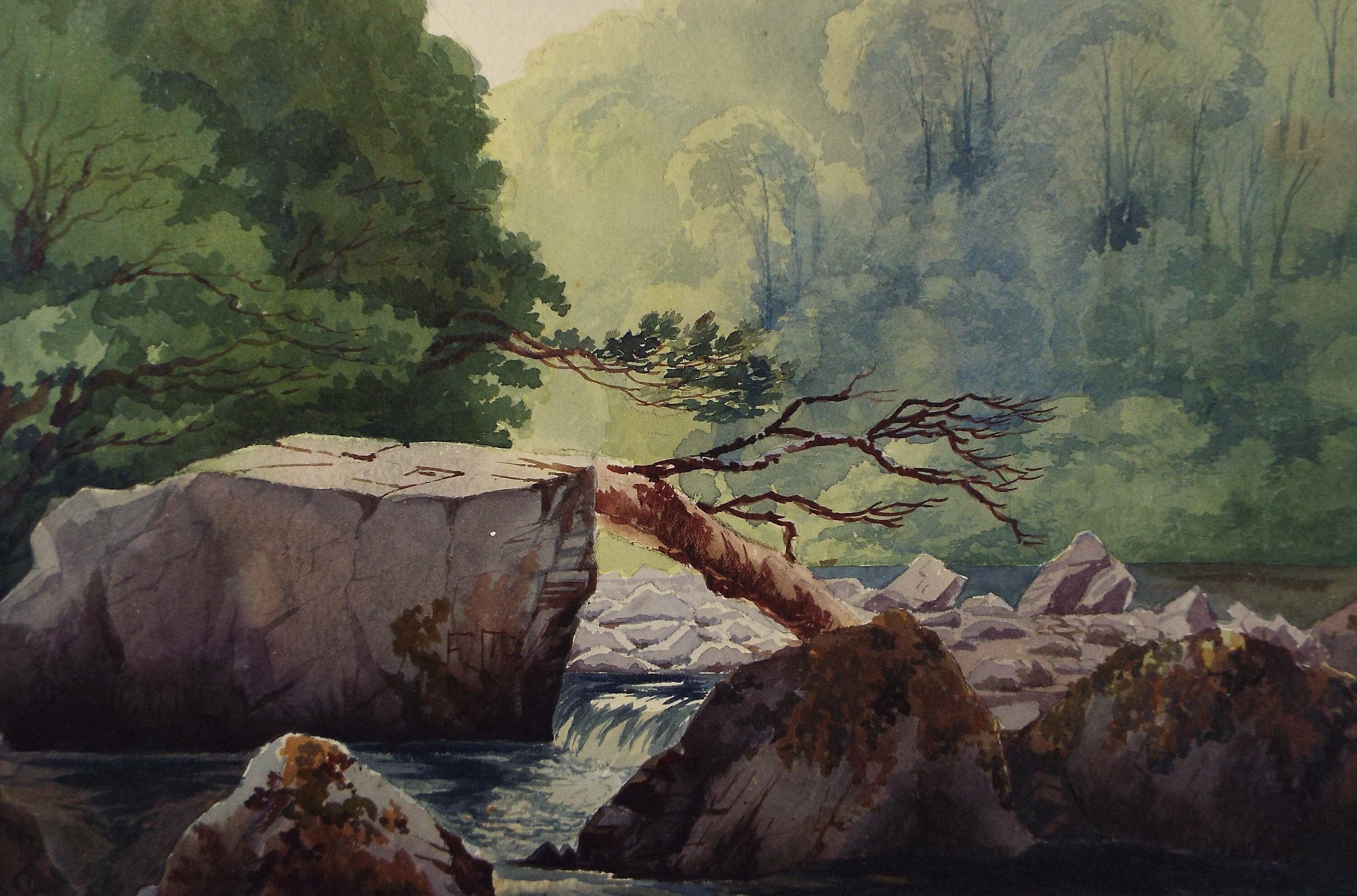 Original Watercolour, 'The Dargle, County Wicklow', Circa 1880's , A Elliot