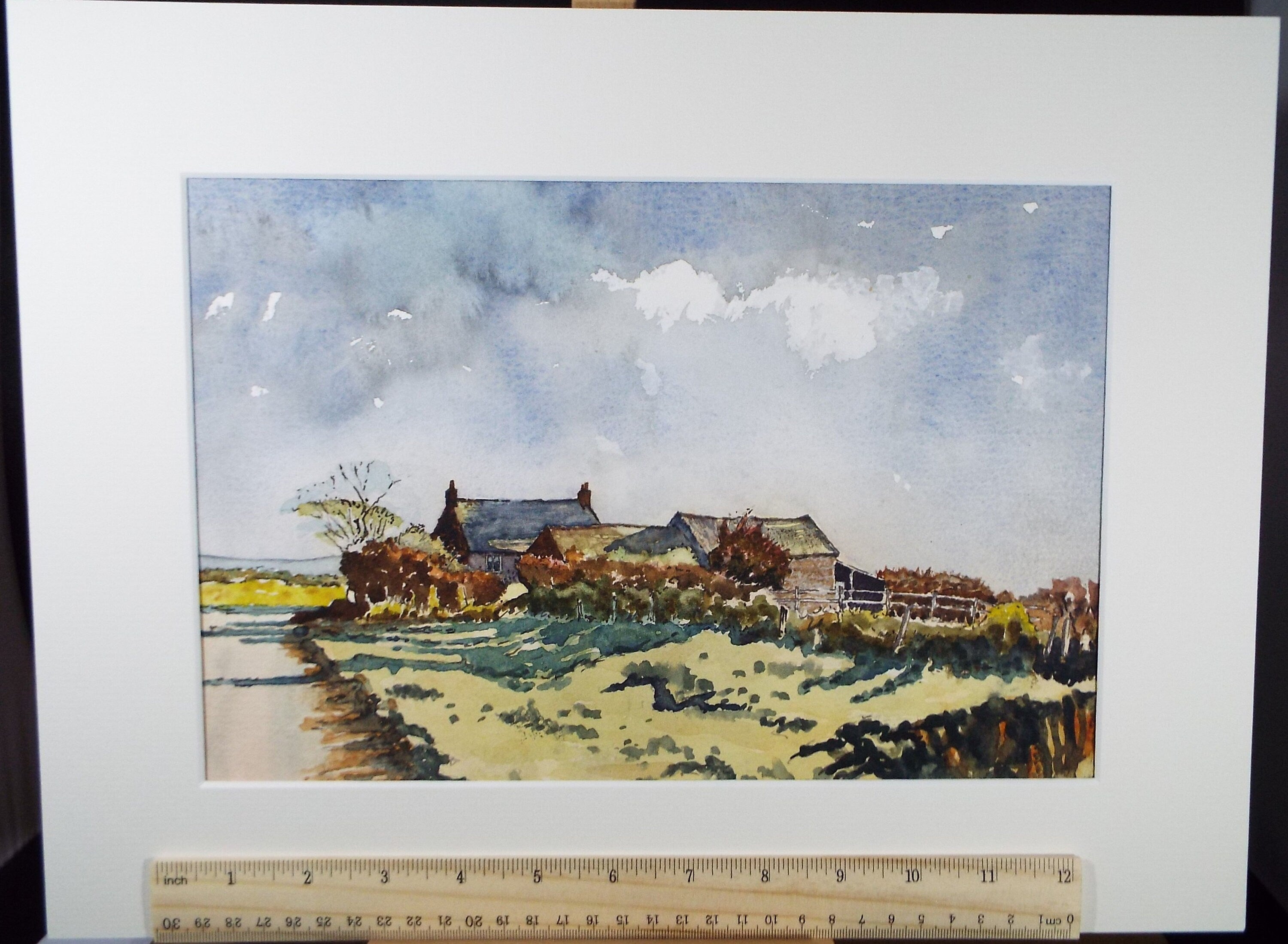 Original Watercolour, 'Cumberland Farmstead', Dated 1987, Unknown Artist