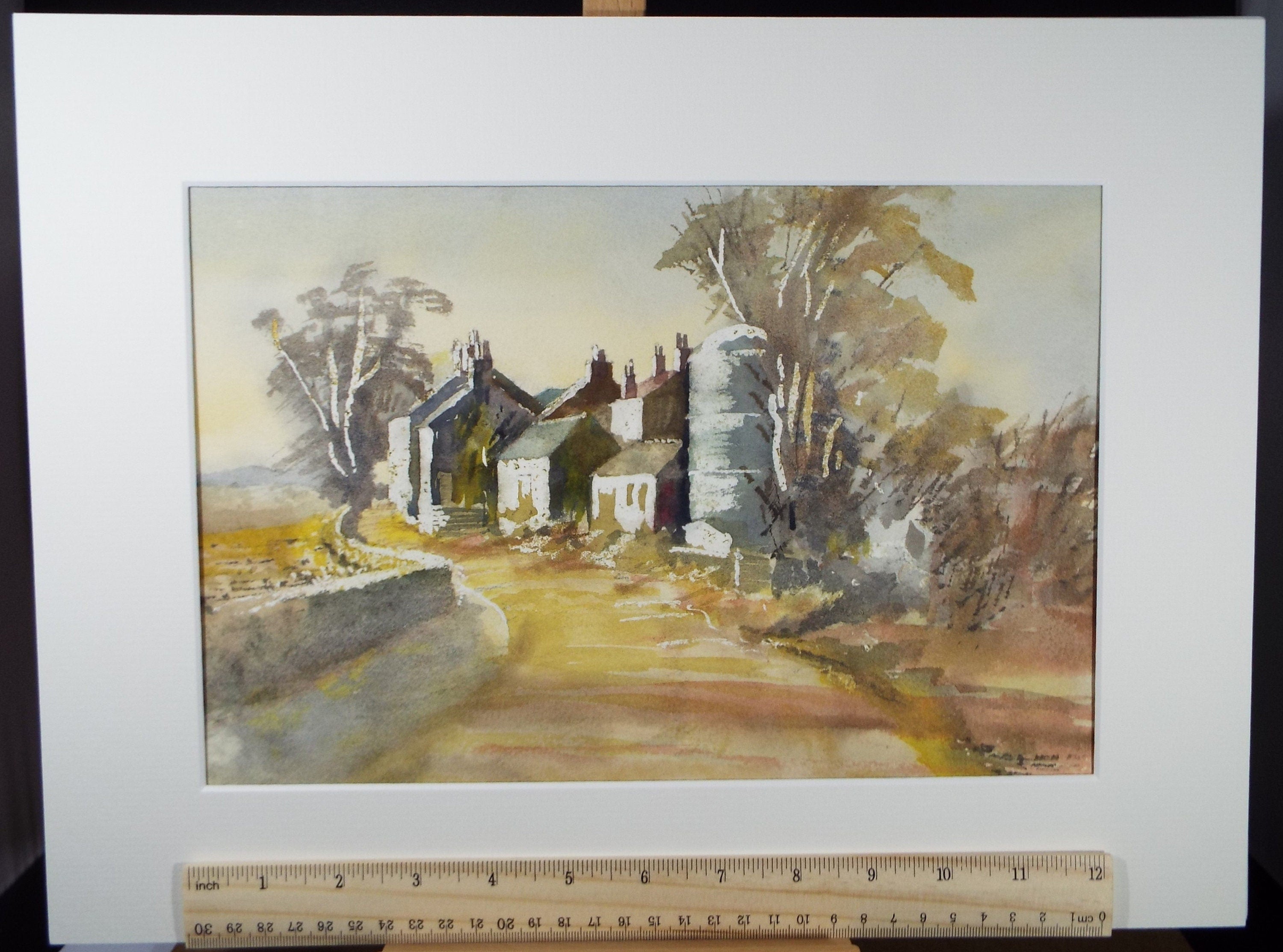 Original Watercolour, 'Cumberland Farmstead', circa 1980's, Unknown Artist