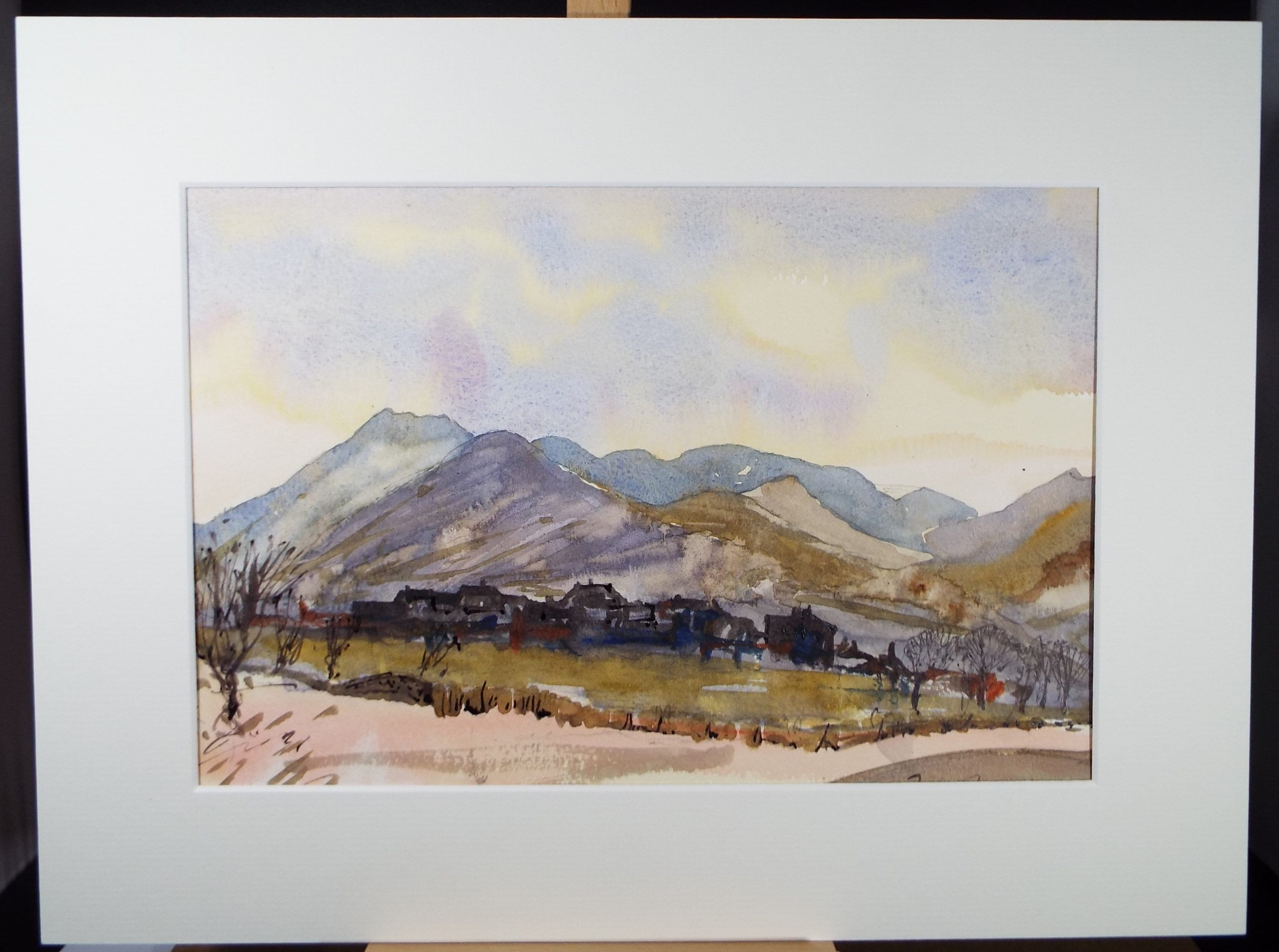 Original Watercolour, 'Cumberland Village', circa 1980's, Unknown Artist