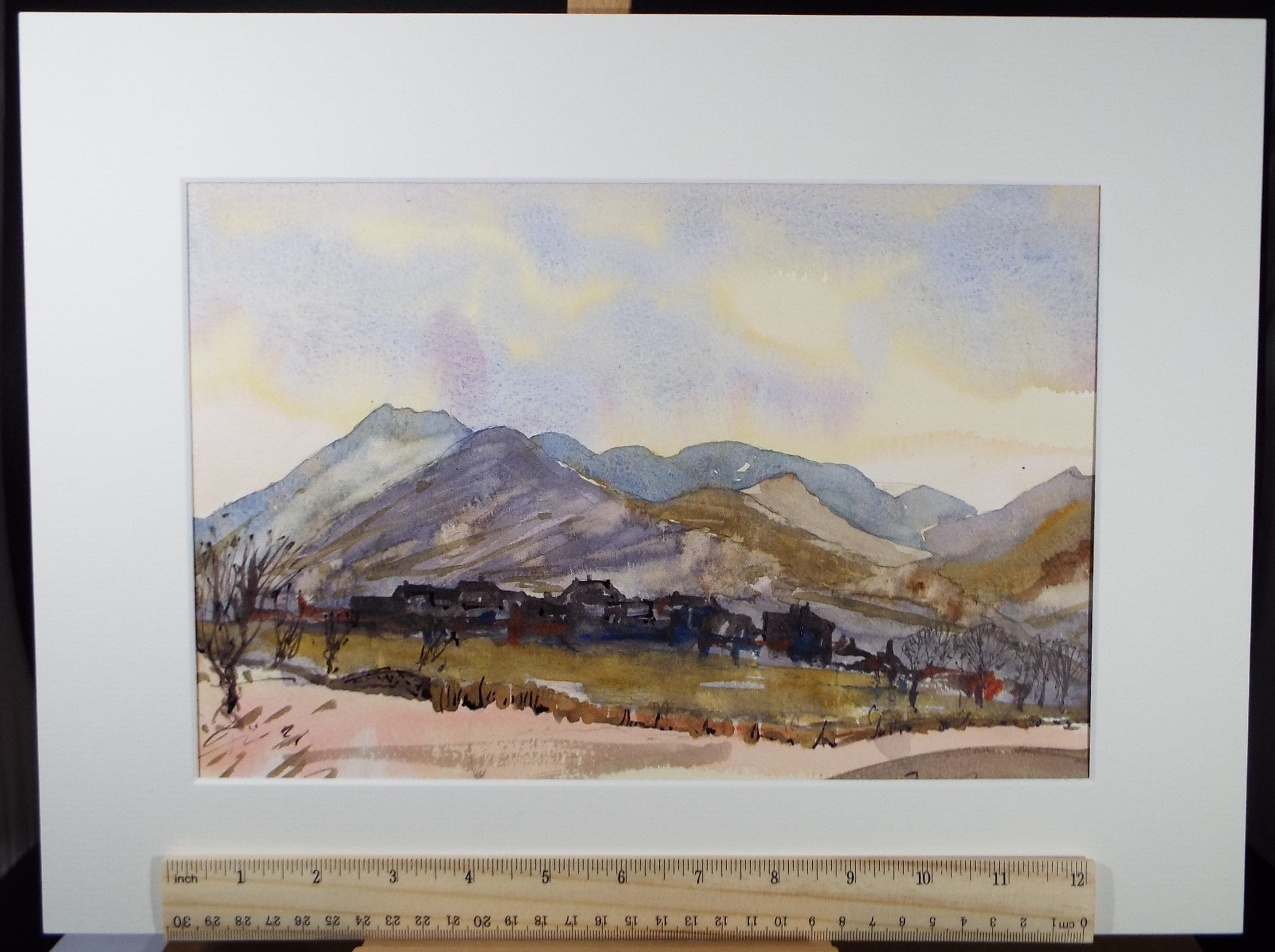 Original Watercolour, 'Cumberland Village', circa 1980's, Unknown Artist