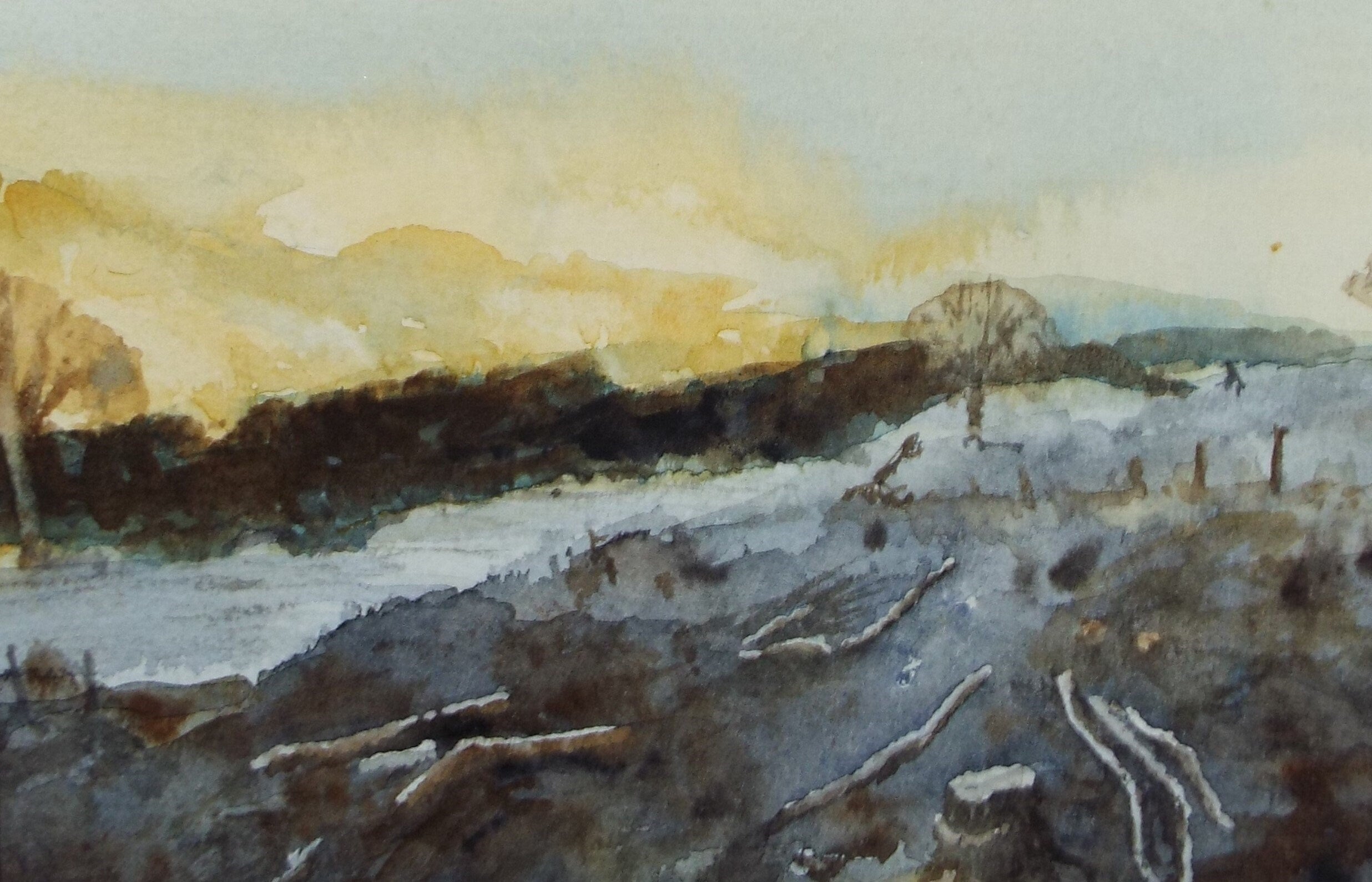 Original Watercolour, 'Cumberland Landscape', circa 1980's, Unknown Artist