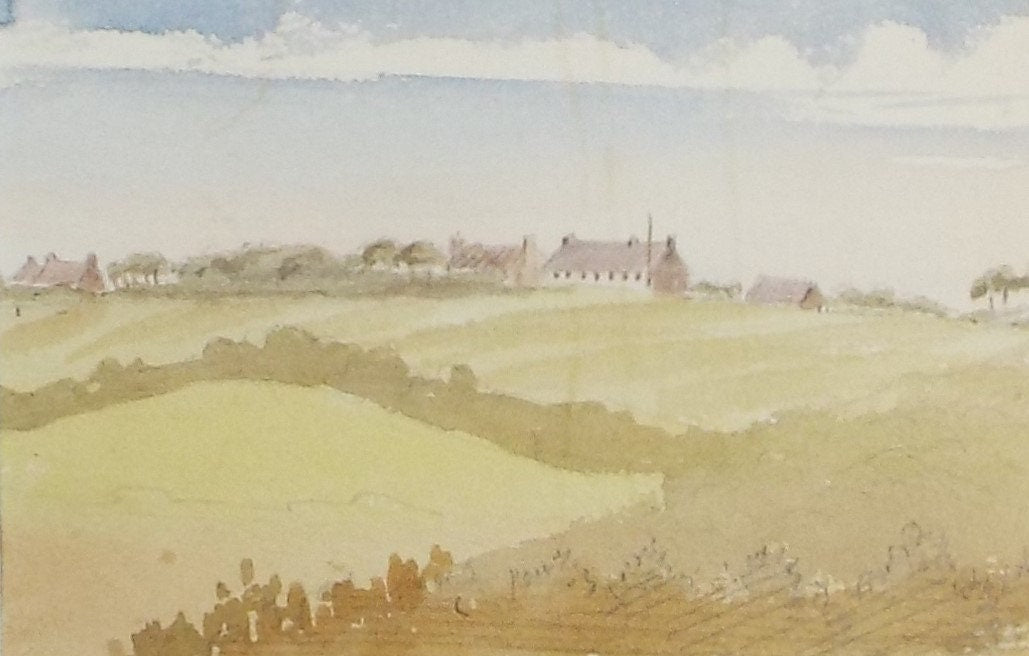 Original Watercolour on Paper, 'A Hamlet', Circa 1890, Artist Unknown