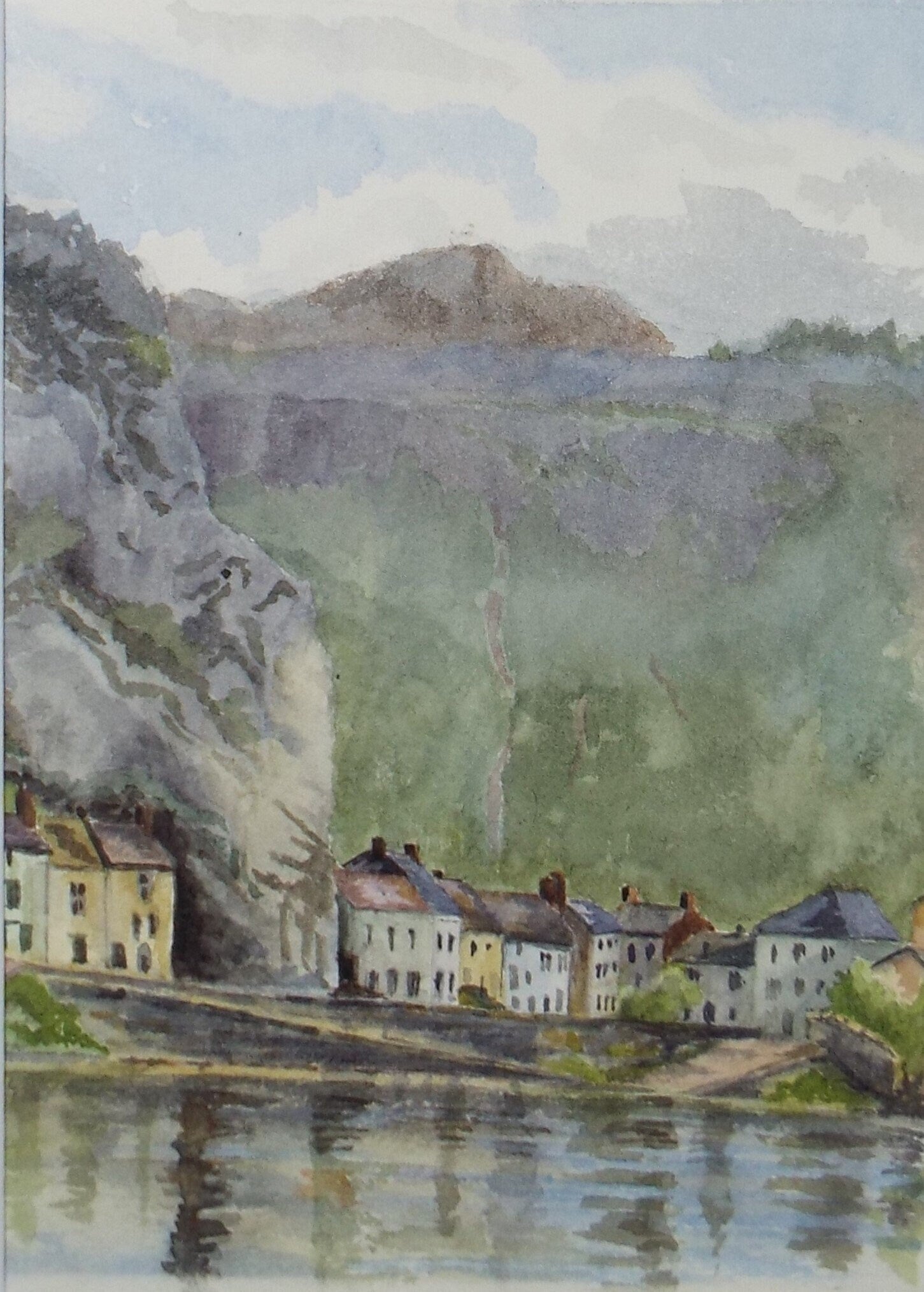 Original Watercolour on Paper,'Dinant, Belgium',Dated 1891 , Artist Unknown