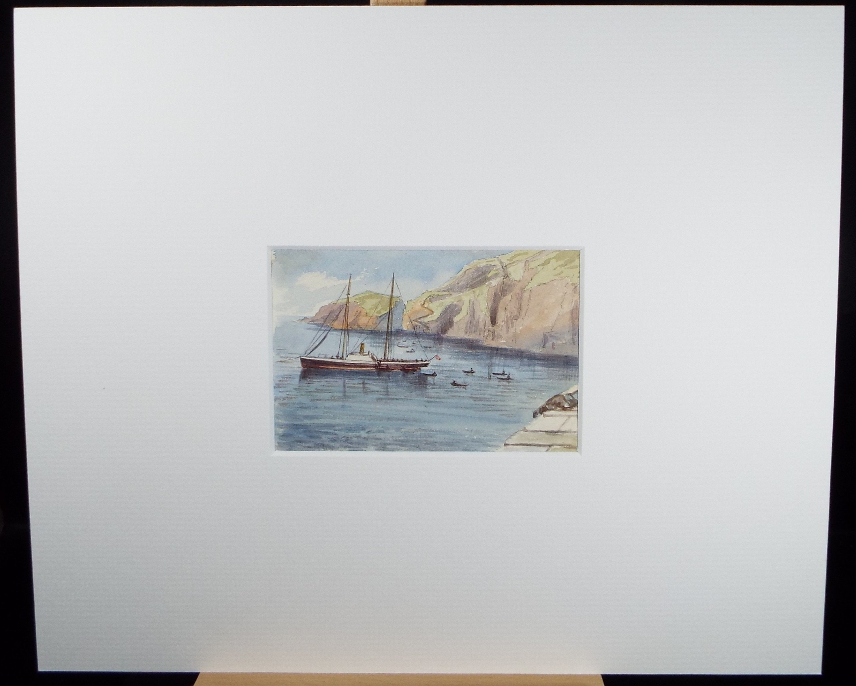 Original Watercolour, 'Morning Star at Anchor, Sark', c1880, A Elliott